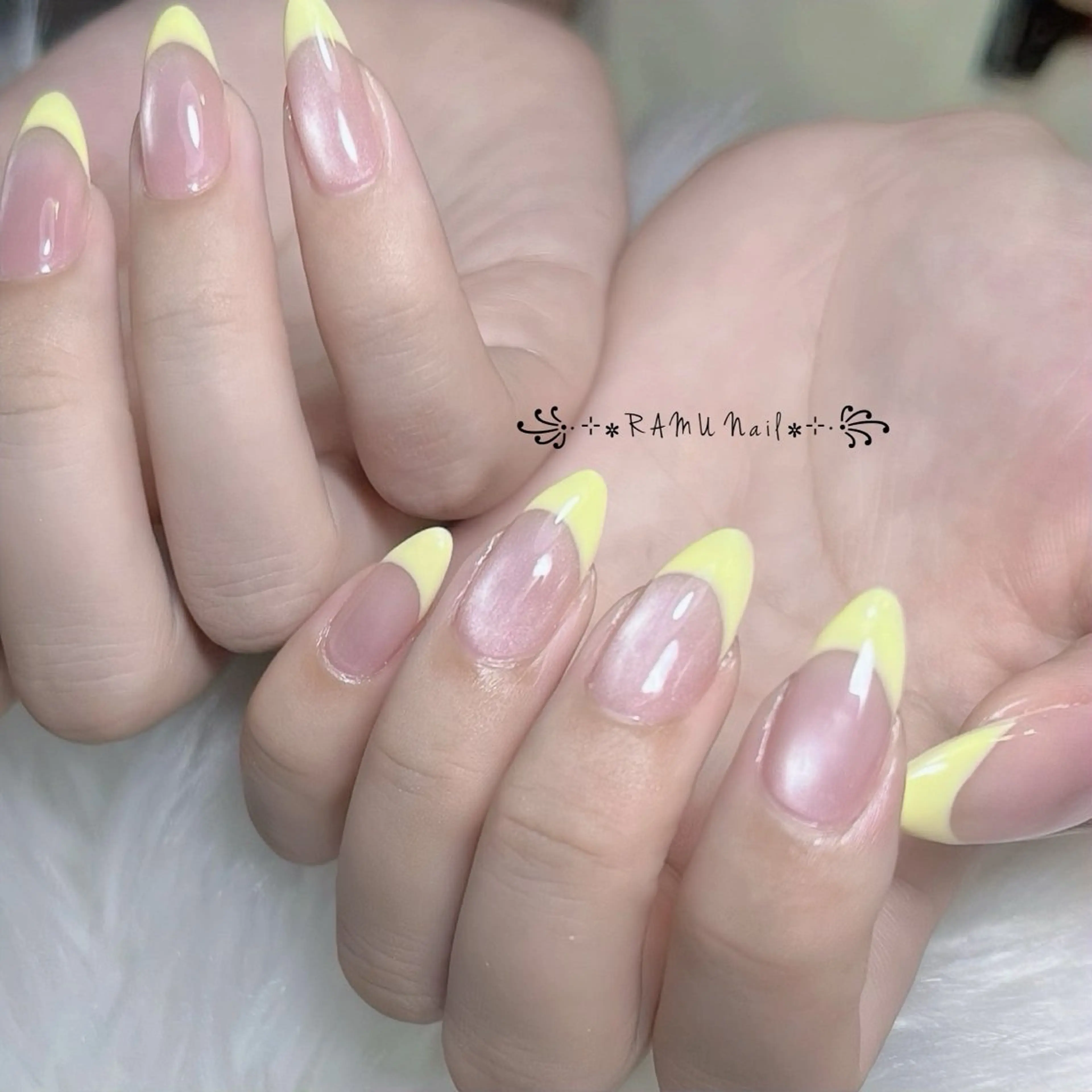 ネイル キラキラネイル マグネットネイル ミラーネイル ピンク ワンホンネイル ハンドネイル RAMU Nail 恵比寿店のネイルデザイン