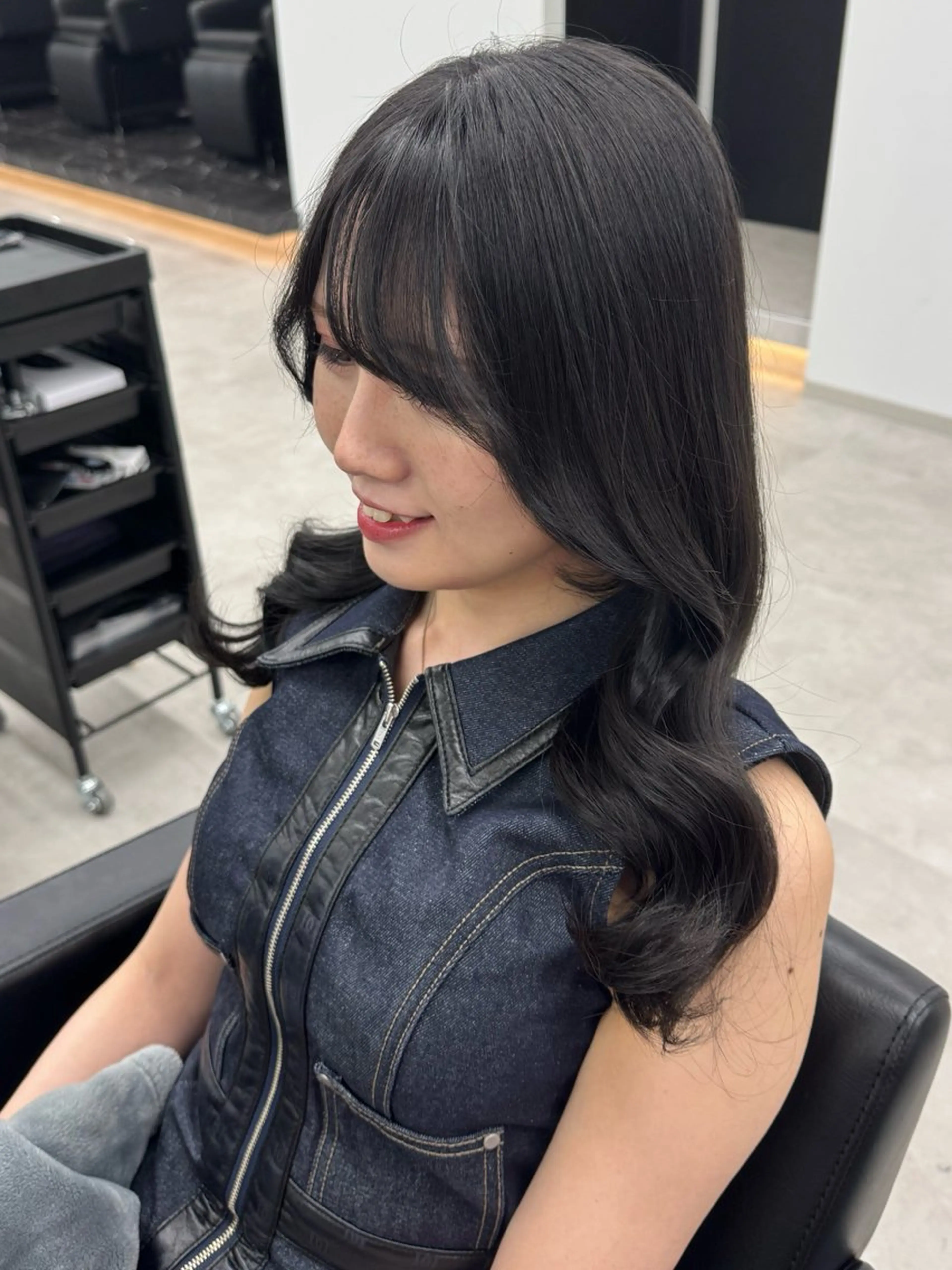 ロング カラー ブリーチ ダークグレー ダークグレージュ グレージュ ブリーチなしカラー ヘアカラー トリートメント エクステ/透明感 韓国ヘア/KENTAのヘアスタイル