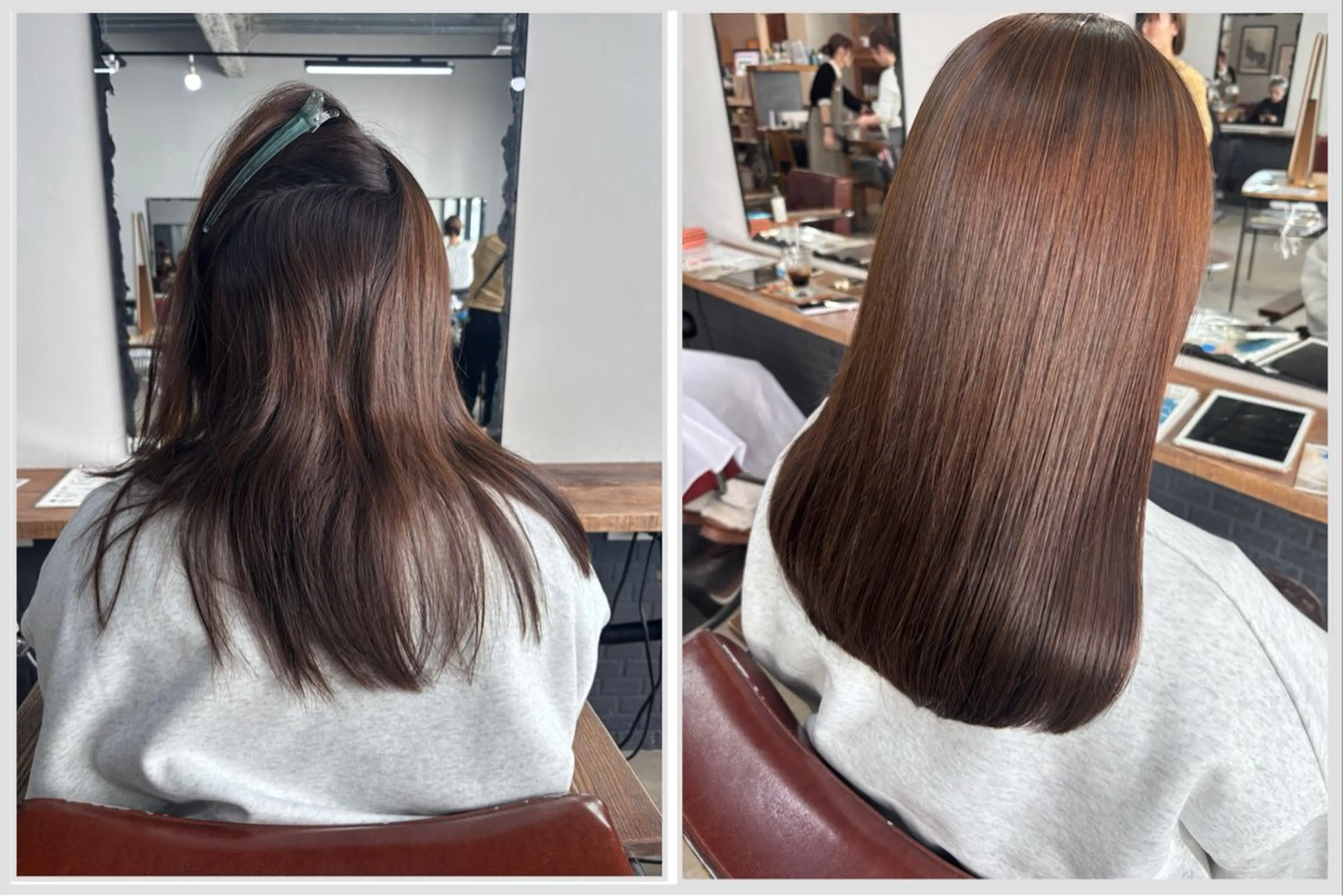 ロング 縮毛矯正 ウシロダ メグミのヘアスタイル