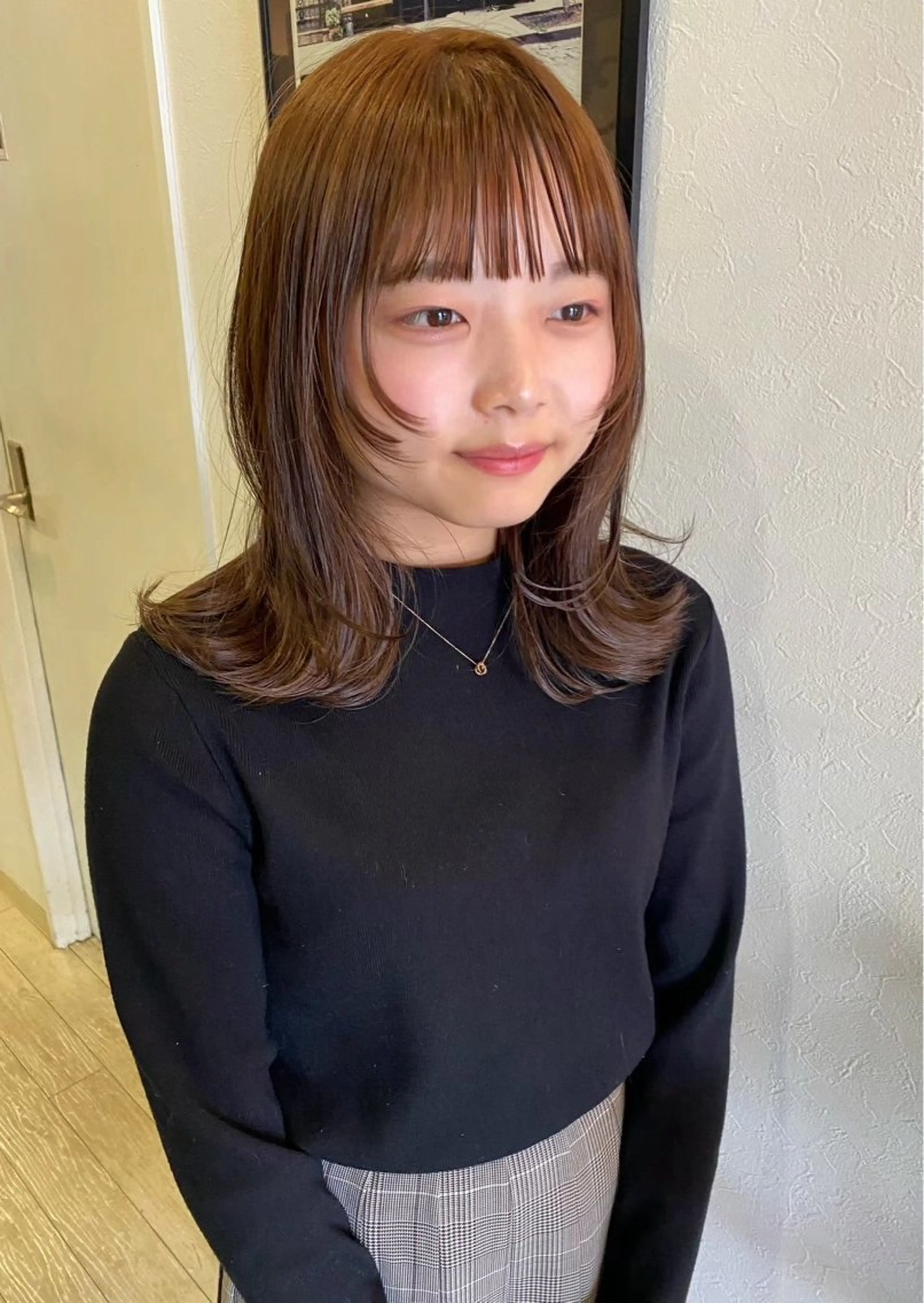 ミディアム カット ヘアカラー トリートメント 極上髪質改善 宮内開星のヘアスタイル