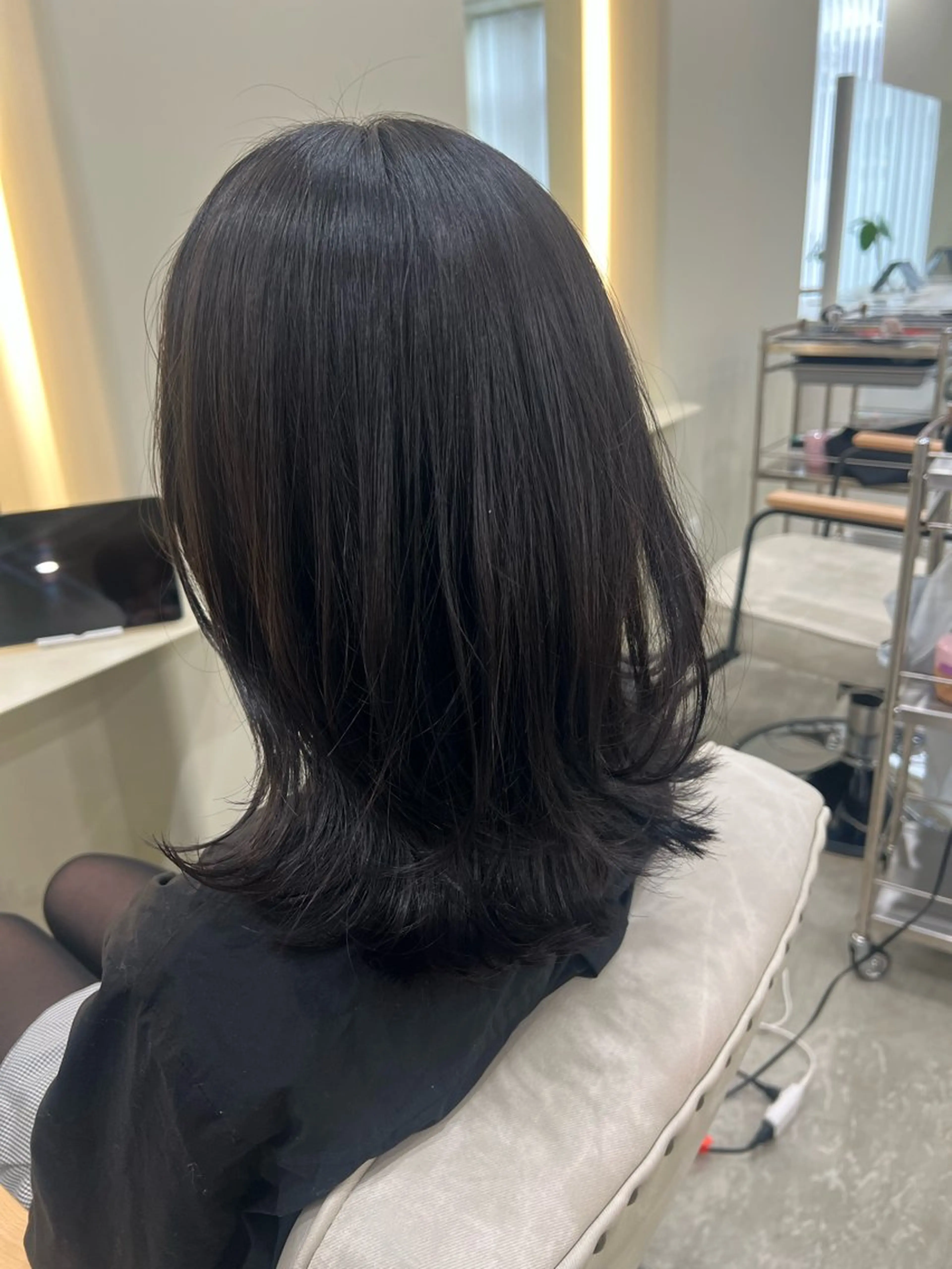 ミディアム カット ヘアカラー トリートメント tomu/大名/艶髪 髪質改善/透明感のヘアスタイル