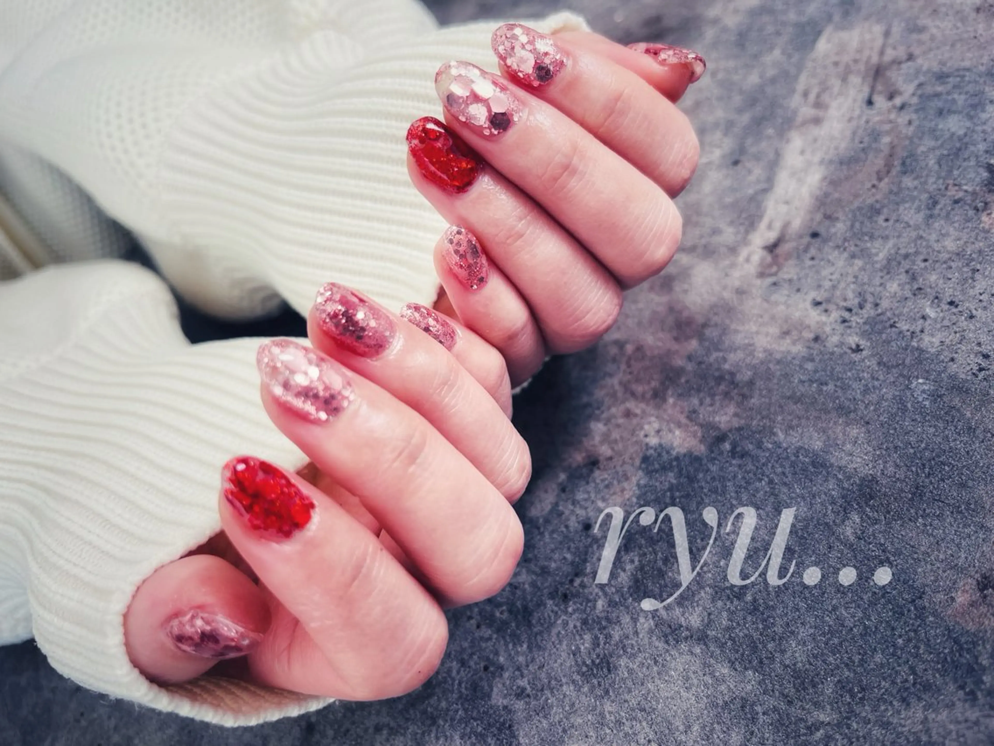 ネイル キラキラネイル ハンドネイル 筒井 美穂のネイルデザイン