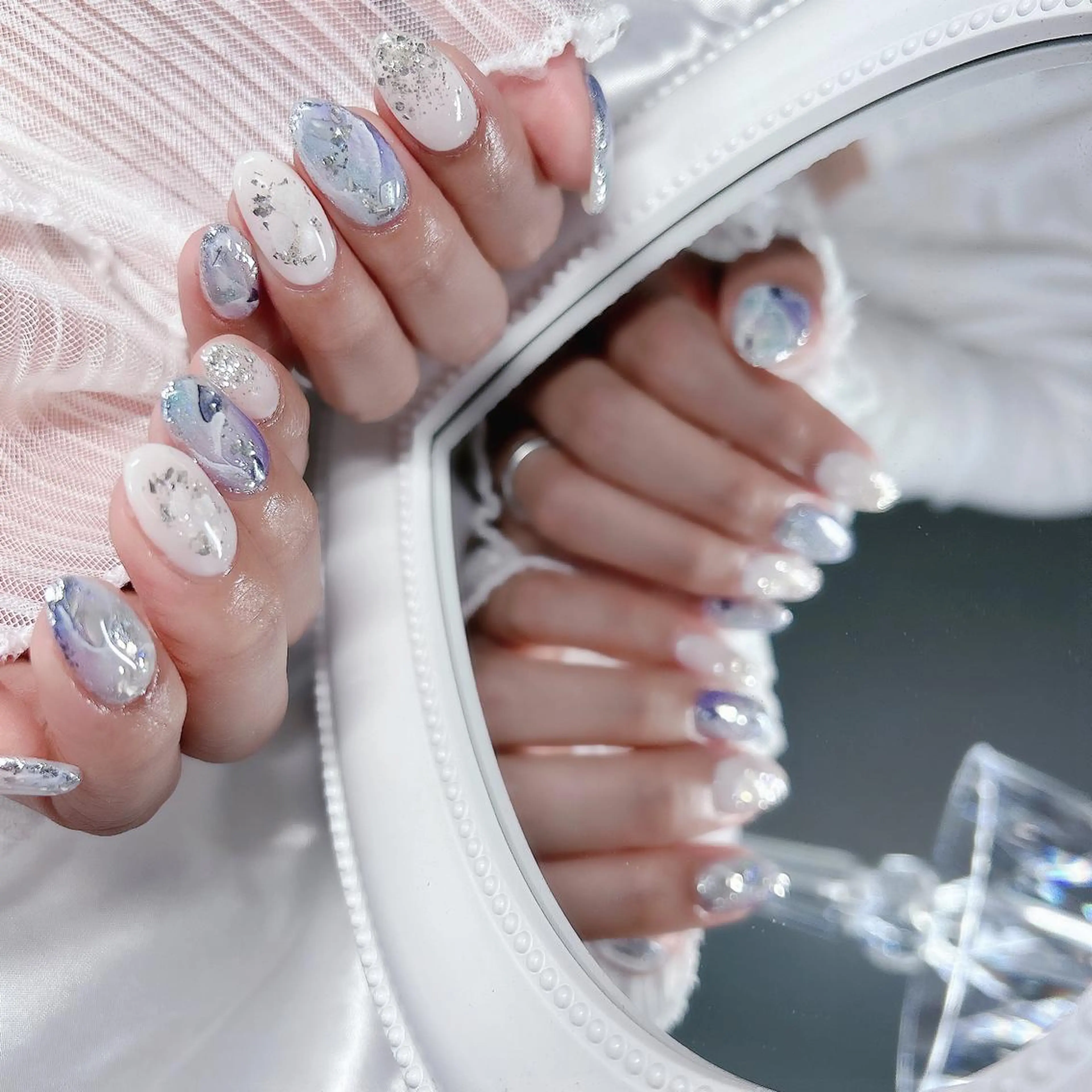 ネイル チークネイル フラッシュネイル フットネイル フレンチネイル キラキラネイル merci nail所属・merci nailのネイルデザイン