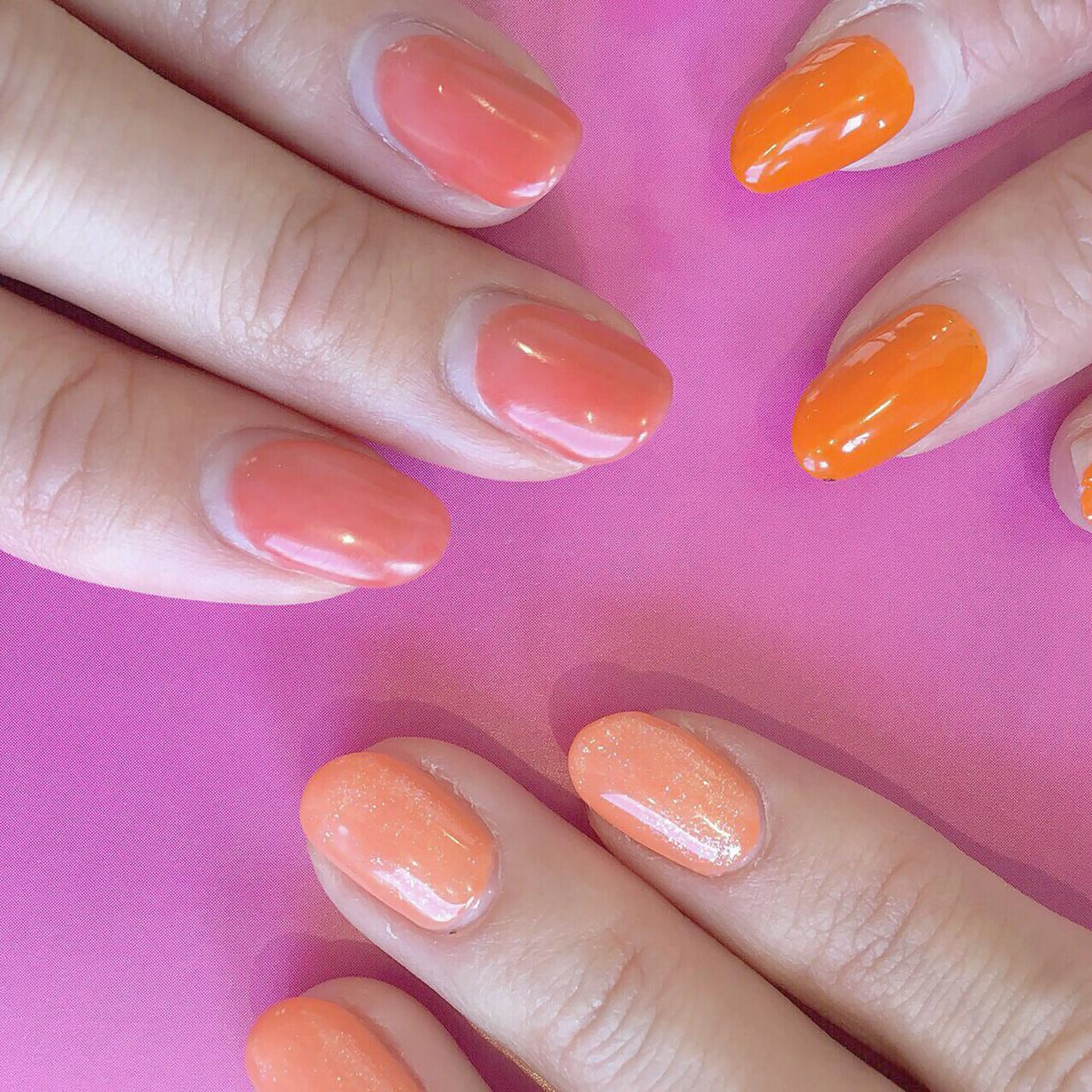 ネイル ワンカラーネイル オレンジ ハンドネイル NUI所属・asa 【nui】のその他イメージ