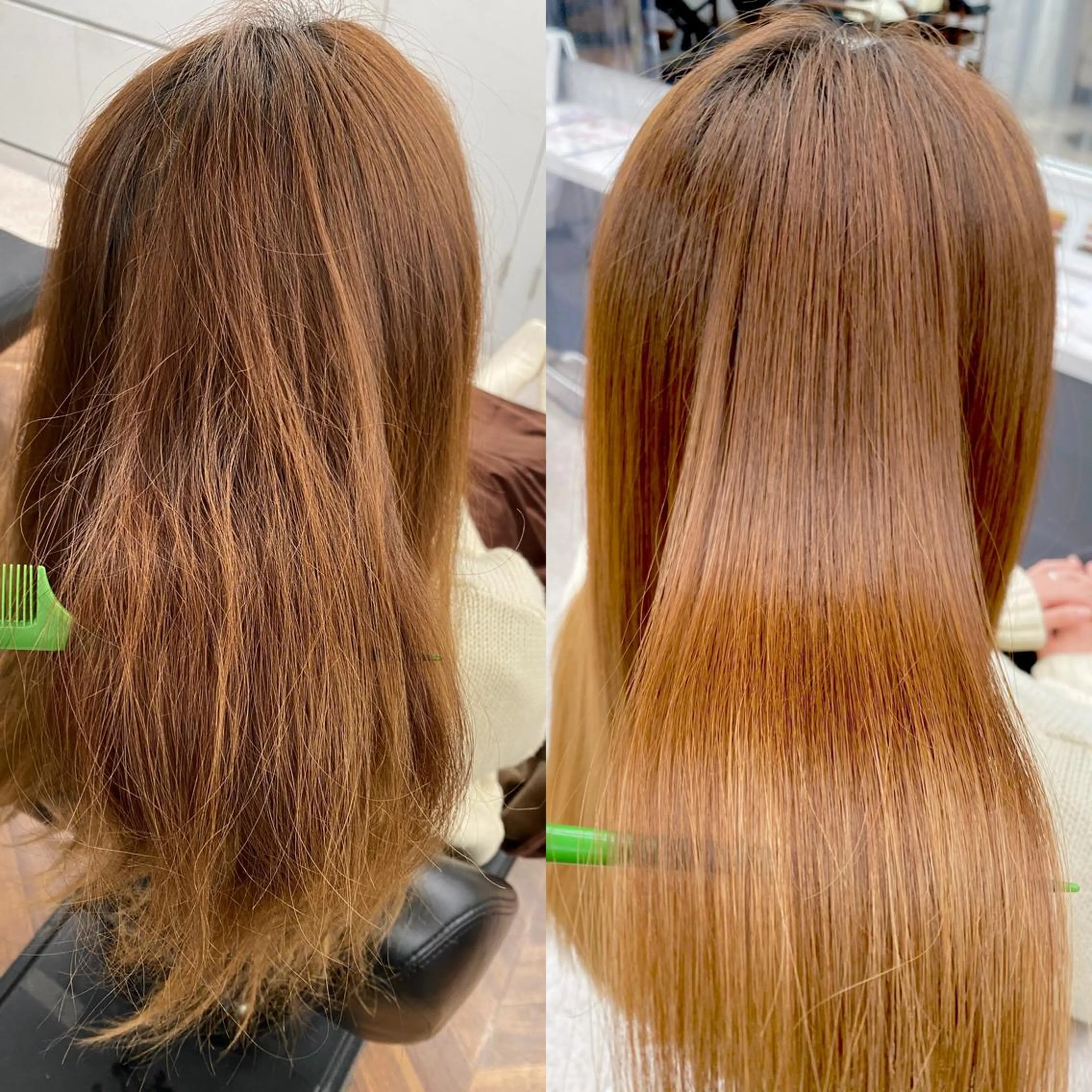 セミロング カラー ヘアカラー 縮毛矯正 京都レイヤーカット/ 縮毛矯正/羽柴りくのヘアスタイル