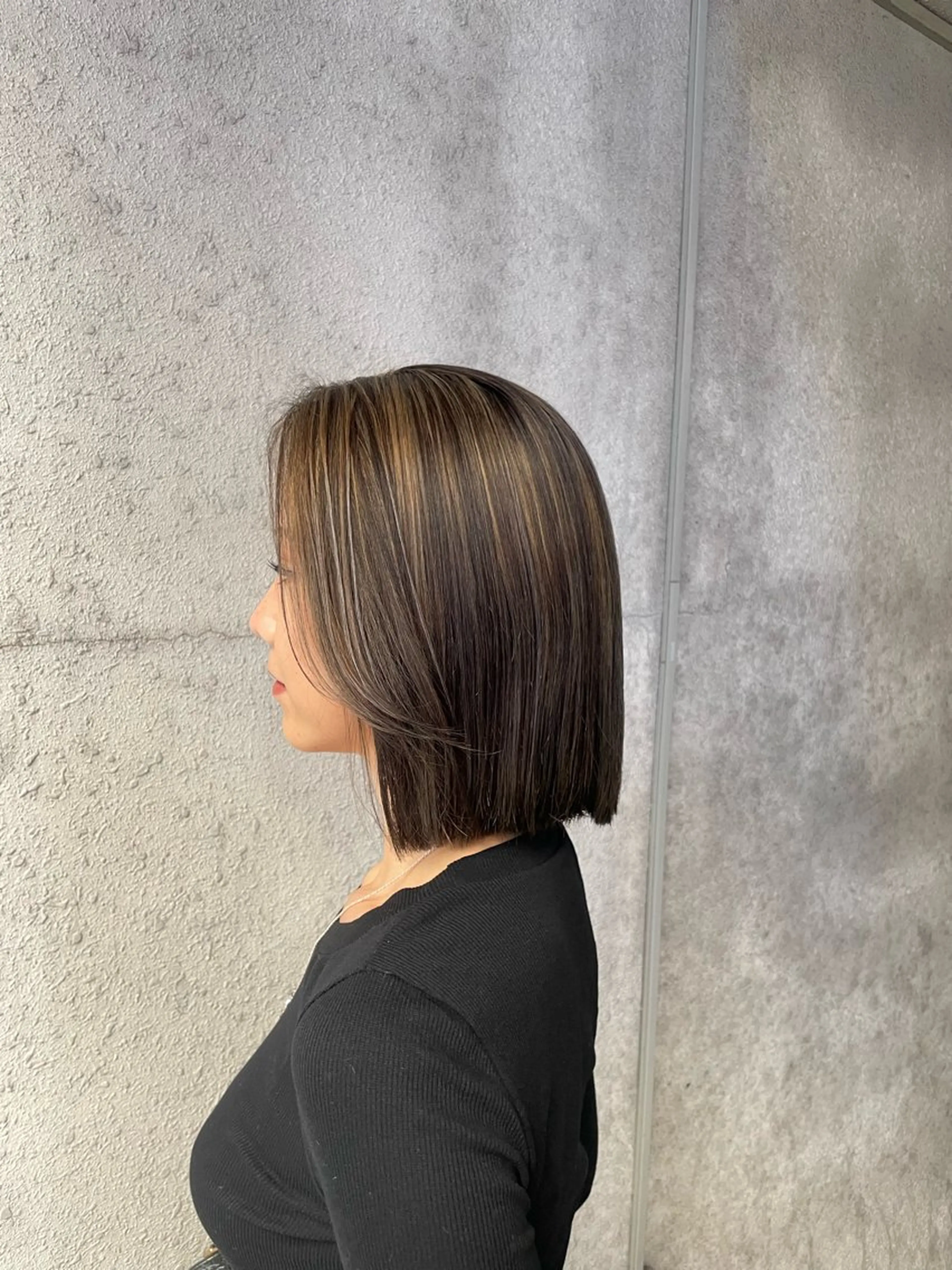 ミディアム カラー ハイライトカラー ハイライト ヘアカラー クロスパーマ/うる艶 カラー/Kurumiのヘアスタイル