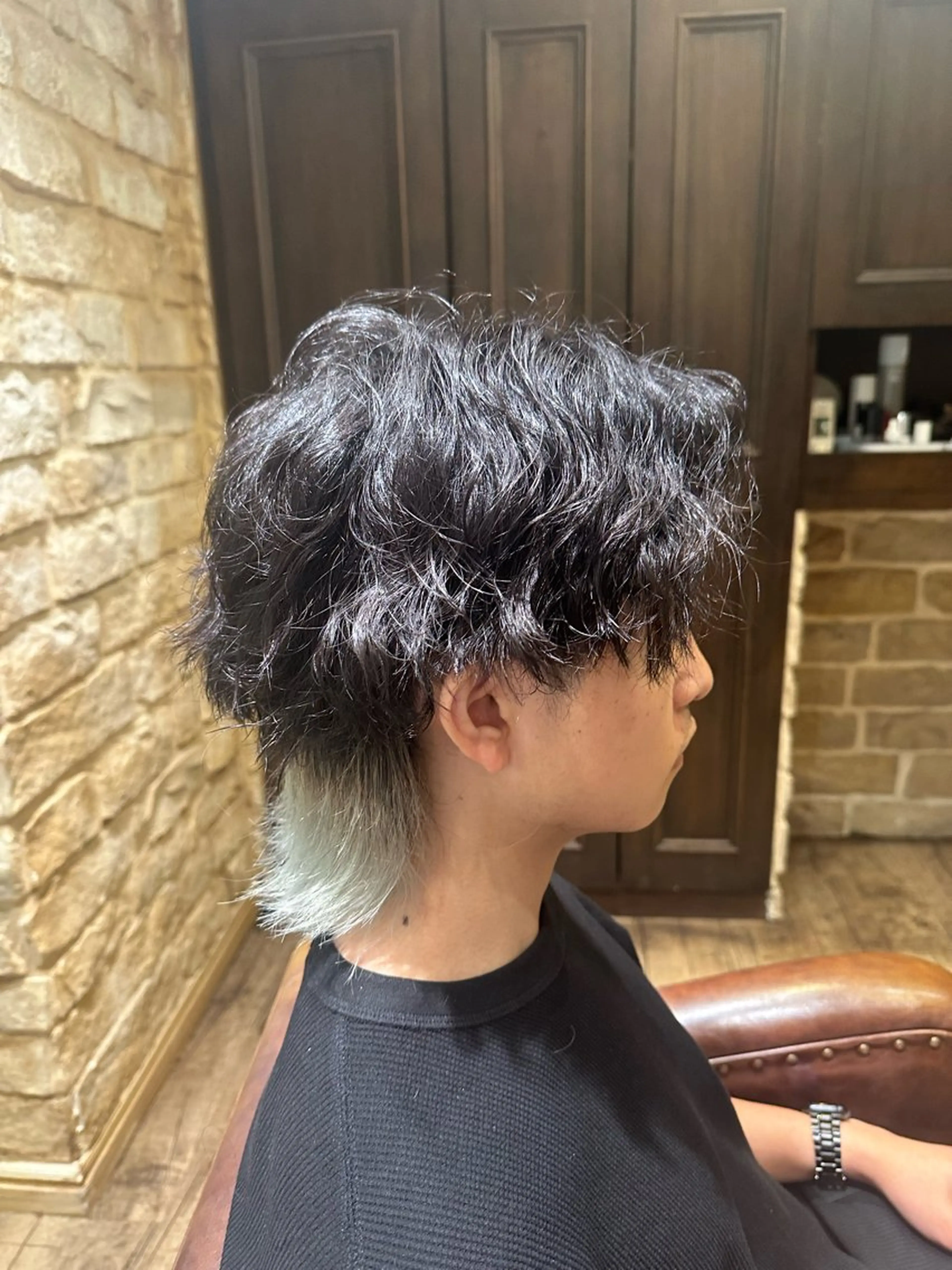 メンズ メンズパーマ メンズウルフカット ウルフカット 新井 拓海のヘアスタイル