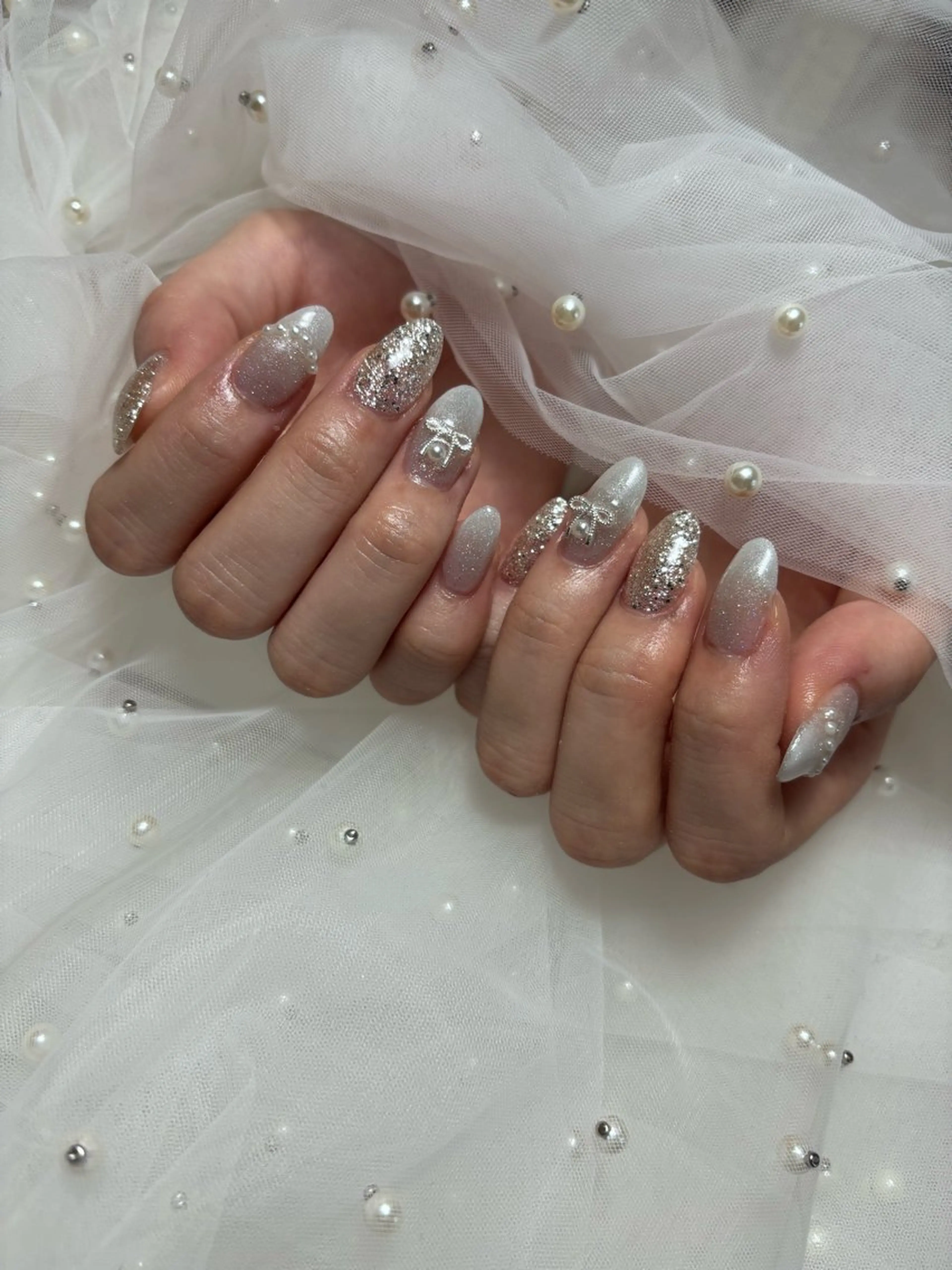 ミディアム 🎀韓国ネイル/ キラキラネイル専門店のネイルデザイン