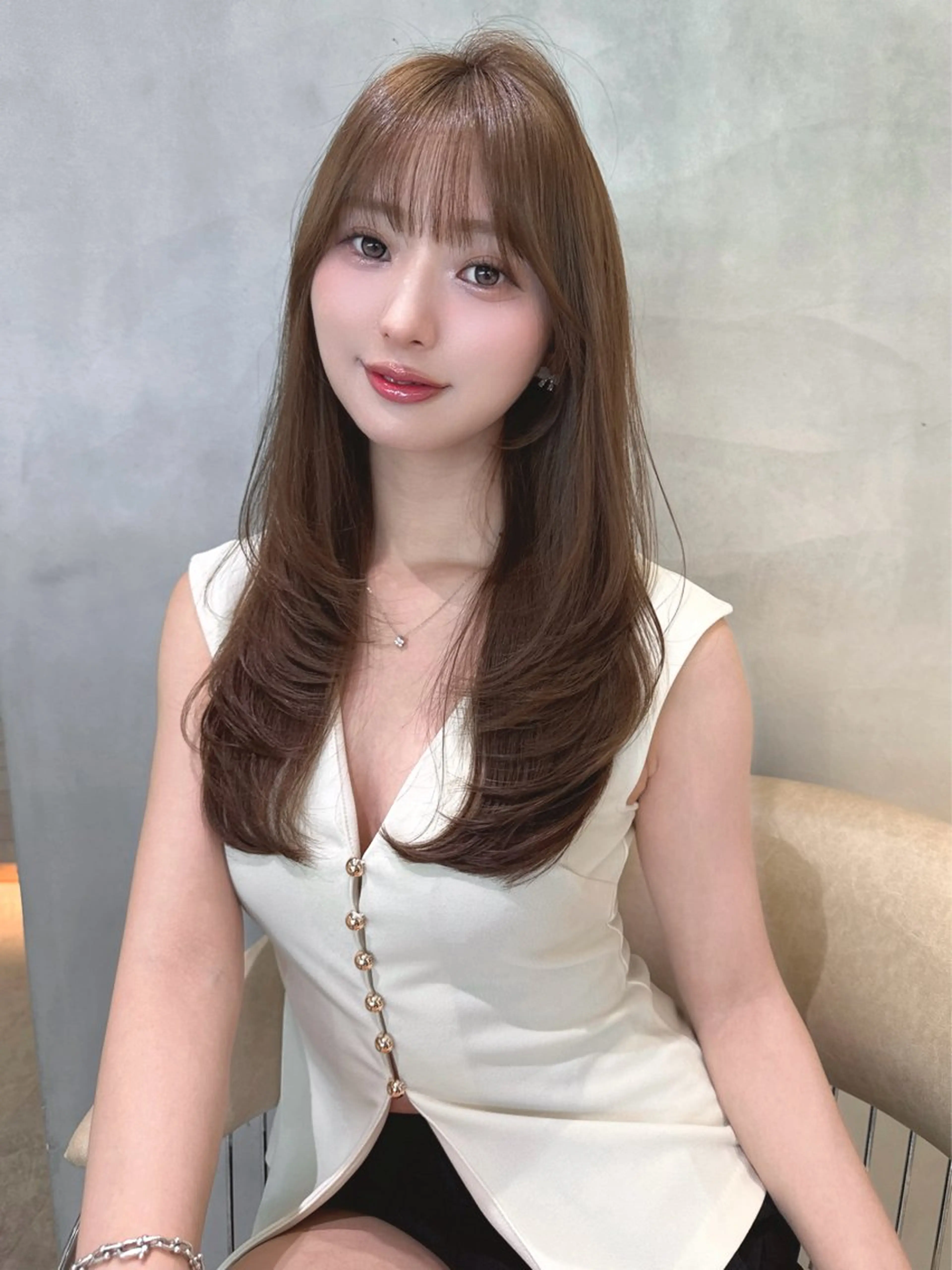 ロング カラー カット ヘアカラー トリートメント レイヤーカット/ 顔周り 五島巨幹のヘアスタイル