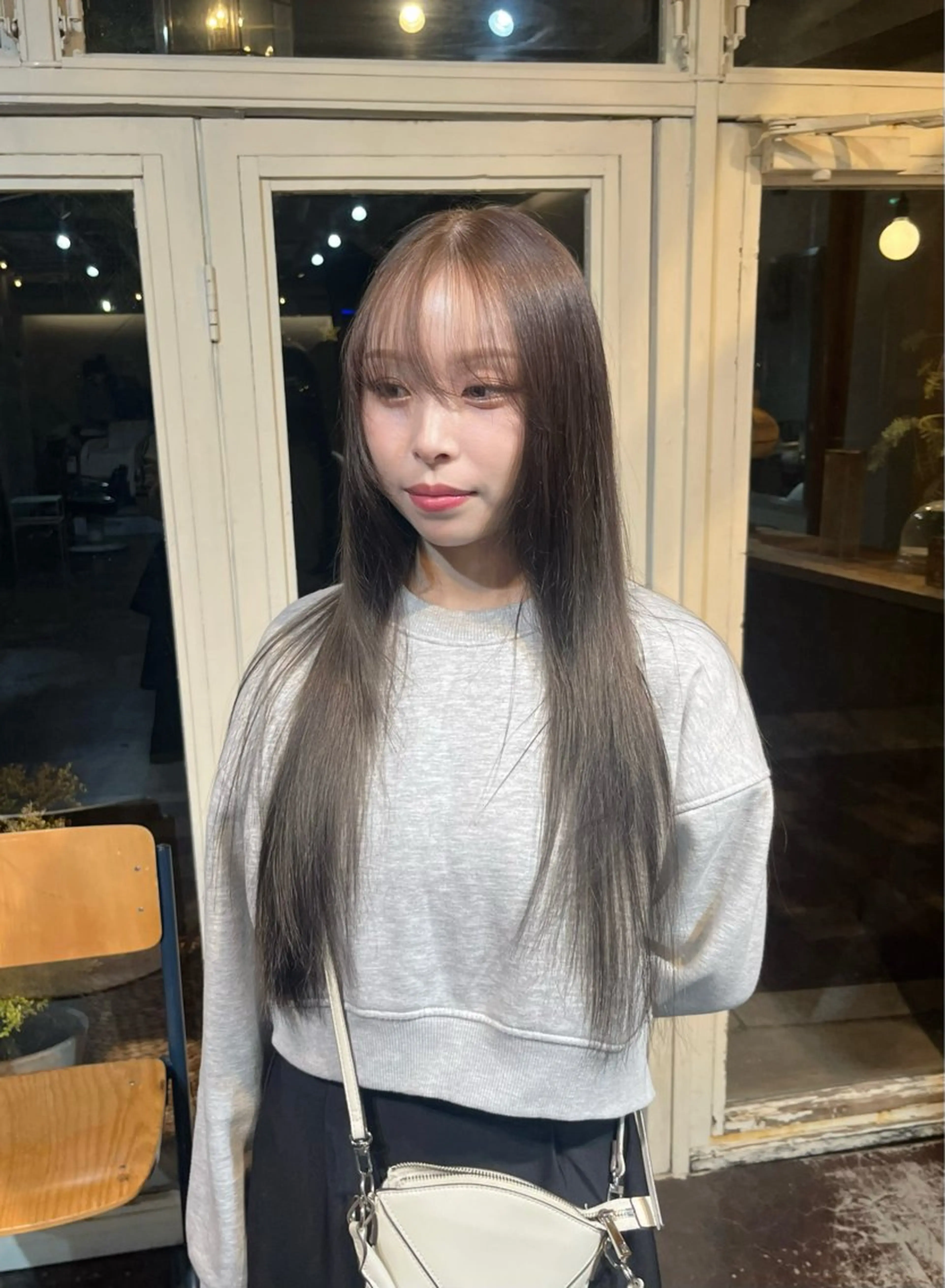 ロング カラー ブリーチ グレージュ パープルカラー パープルグレージュ chikashitsu所属・Junmi/ﾁｶｼﾂ /堀江のヘアスタイル