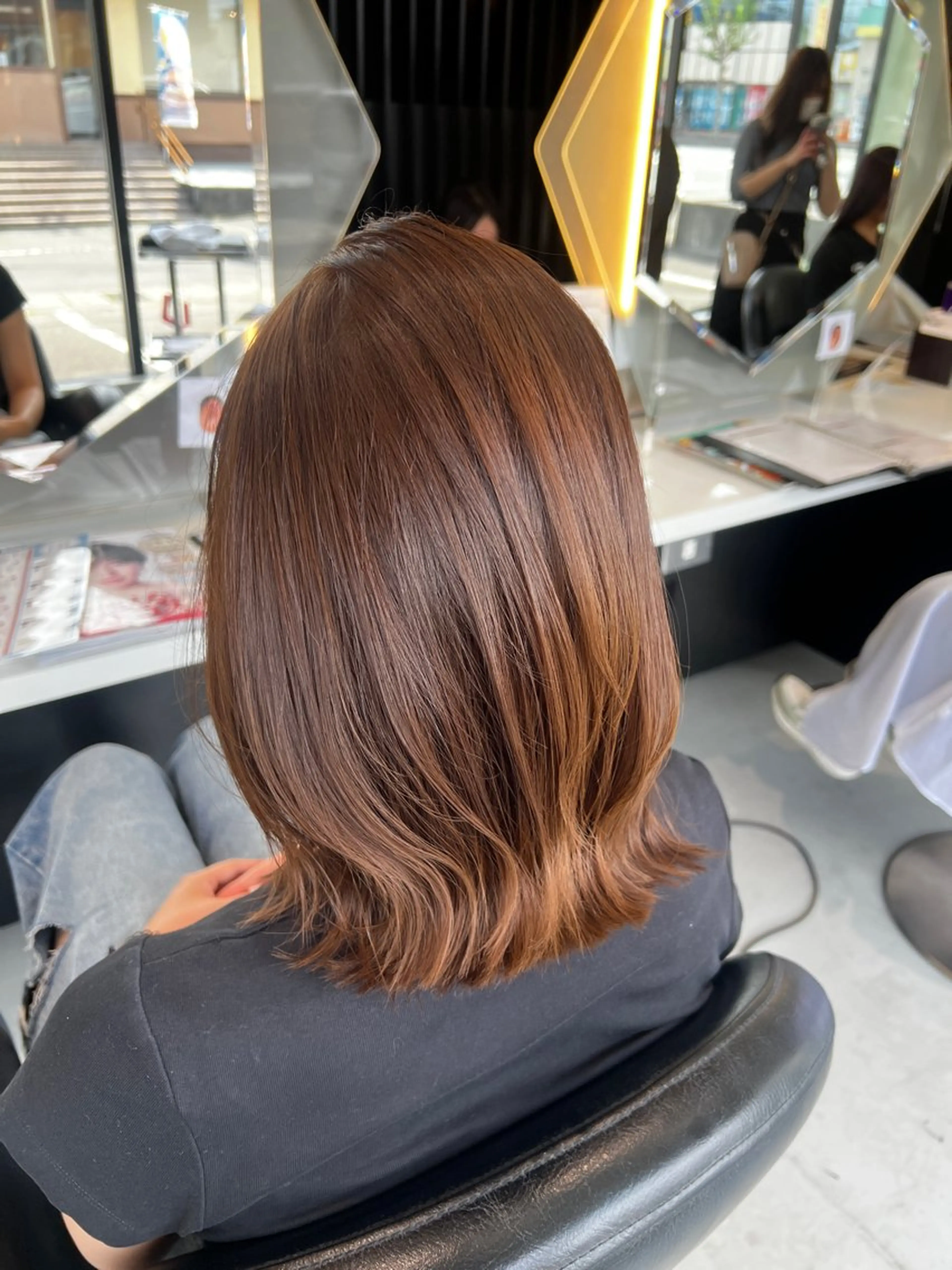 ミディアム 韓国風顔まわり/ベー ジュ/マツエク♡美咲のヘアスタイル