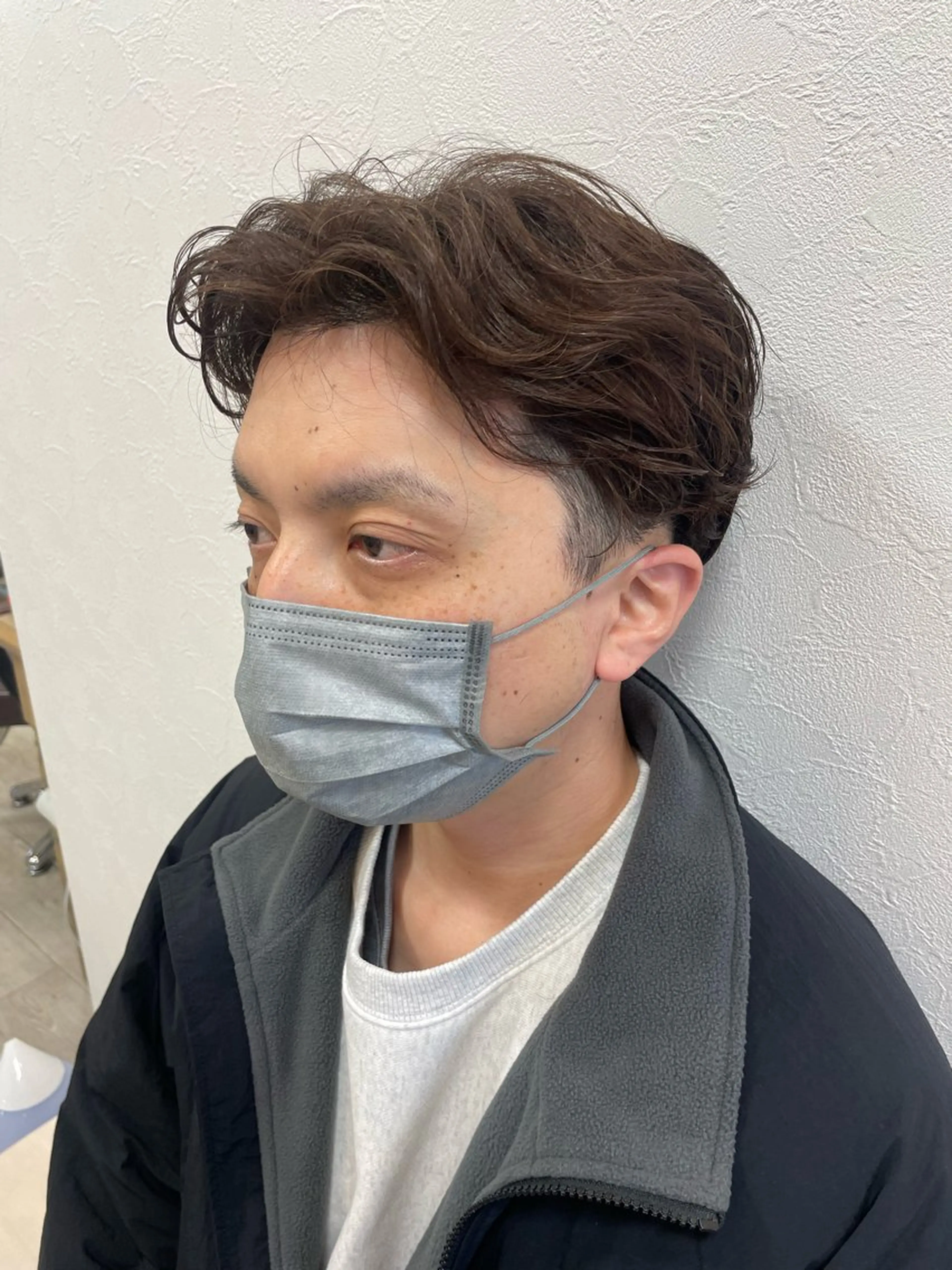 メンズ センターパート メンズパーマ アイブロウ◎ rista藤岡佳世のヘアスタイル