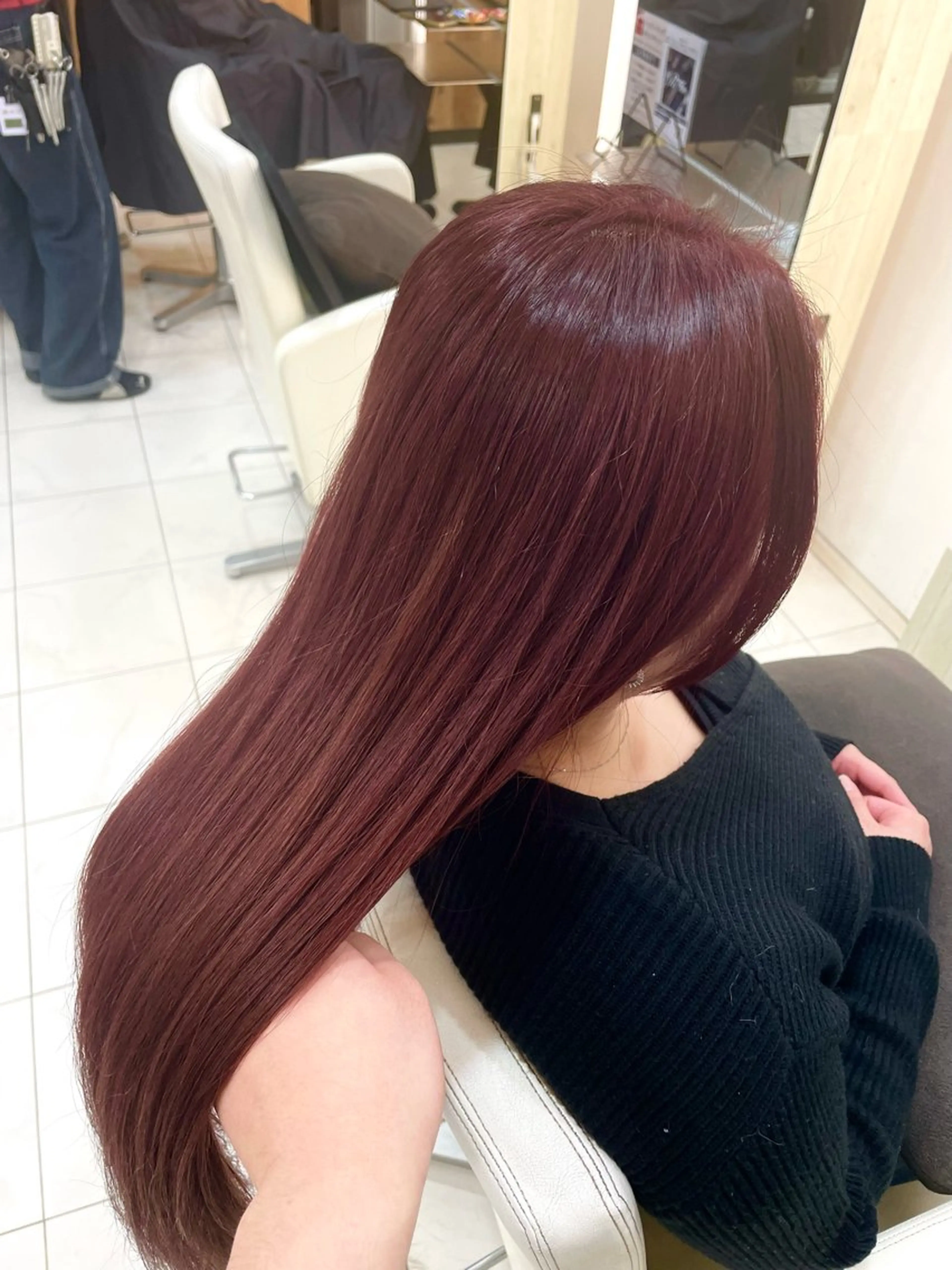 セミロング カラー ブリーチ ブラウンカラー ブリーチなしカラー レッドカラー レッドブラウン カット ヘアカラー 大宮｜メンズカット ダブルカラー｜パーマのヘアスタイル