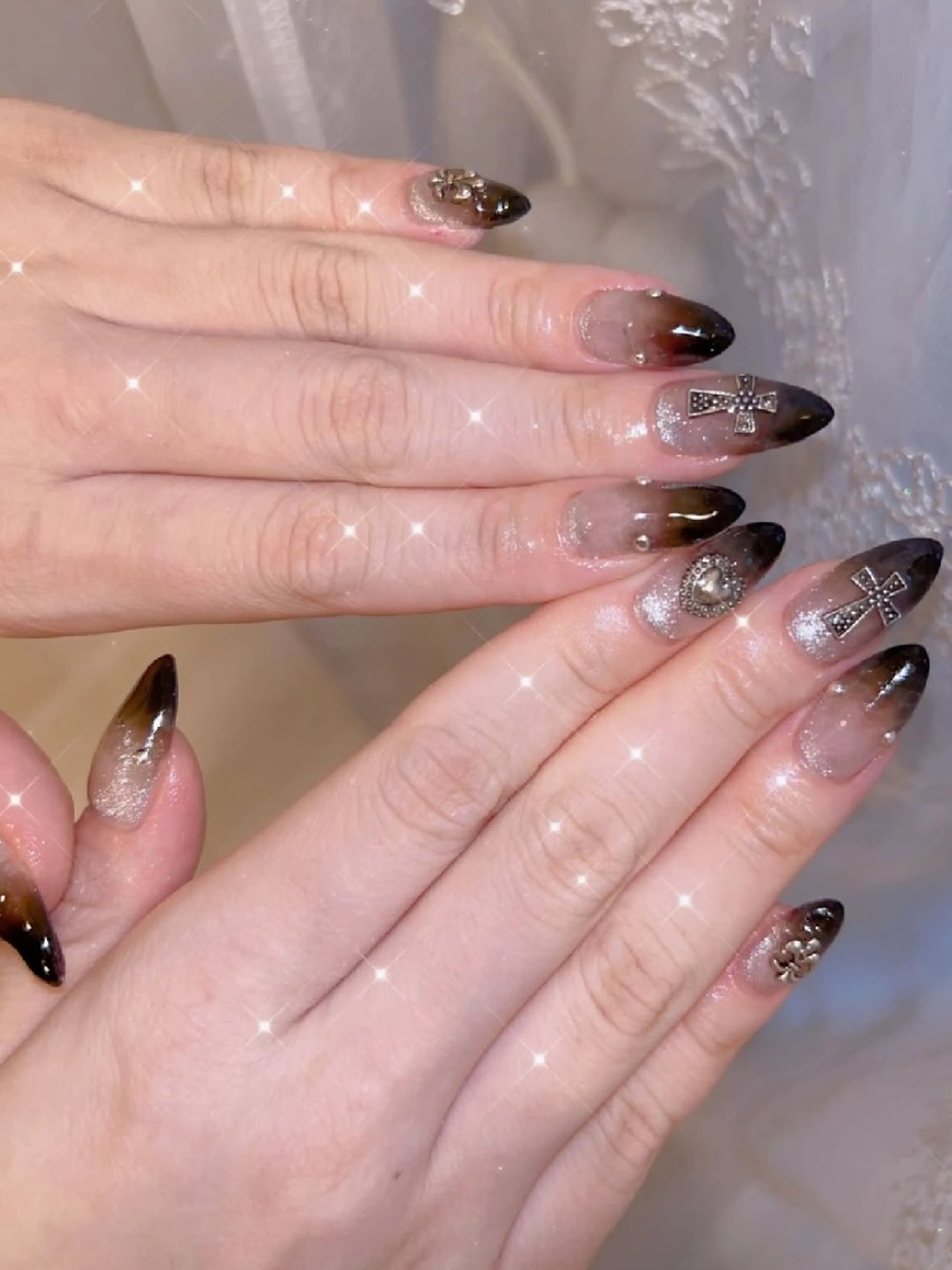 ネイル 長さ出し ジェルネイル 韓国ネイル マグネットネイル ニュアンスネイル ハンドネイル I LOVE ME  NAIL.｡.:*♡のネイルデザイン