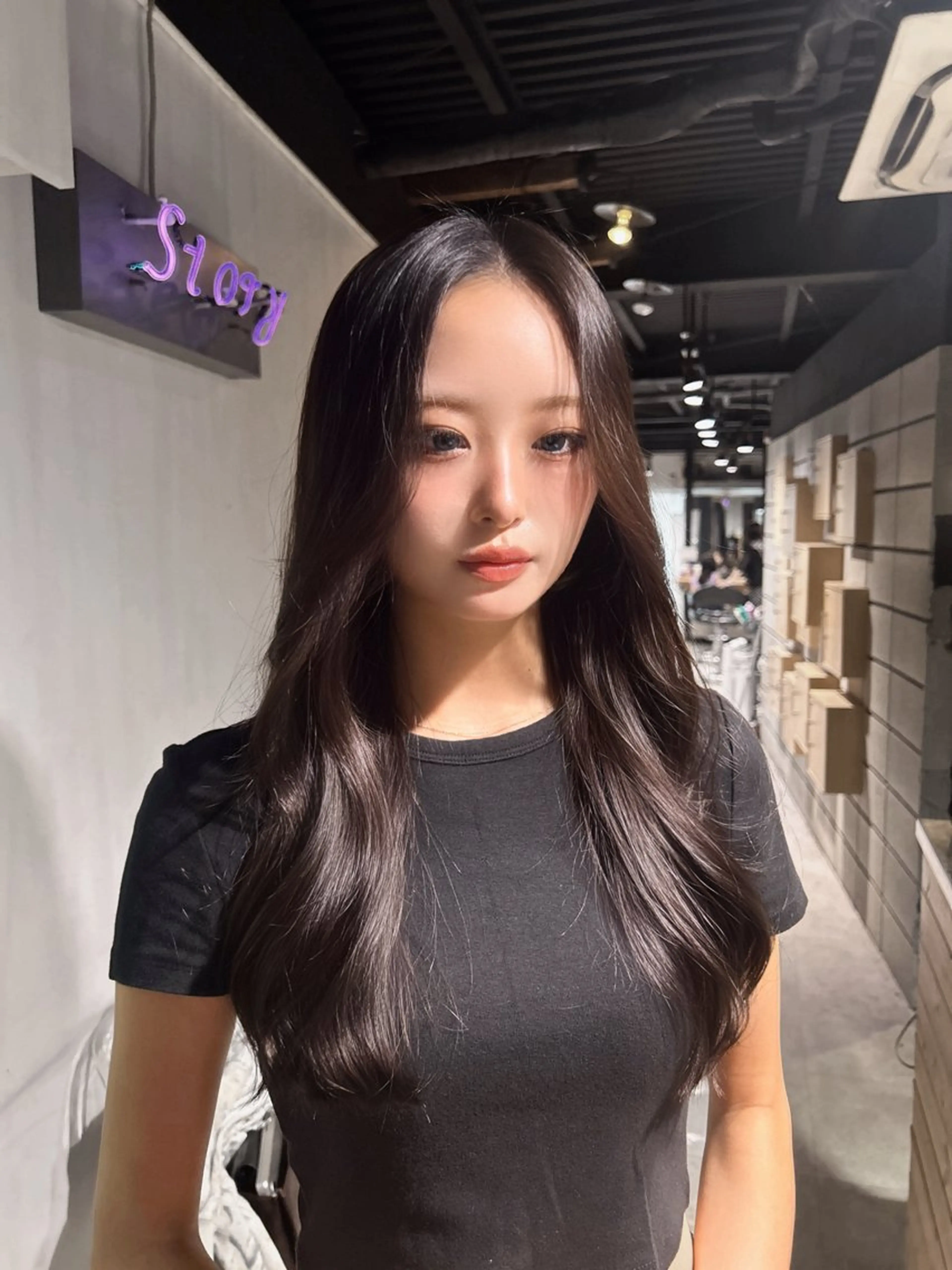 ロング 韓国風カラー ハッシュカット 姫カット 韓国風ヘア レイヤーカット MEI🎀垢抜けカラ ー🎀韓国styleのヘアスタイル