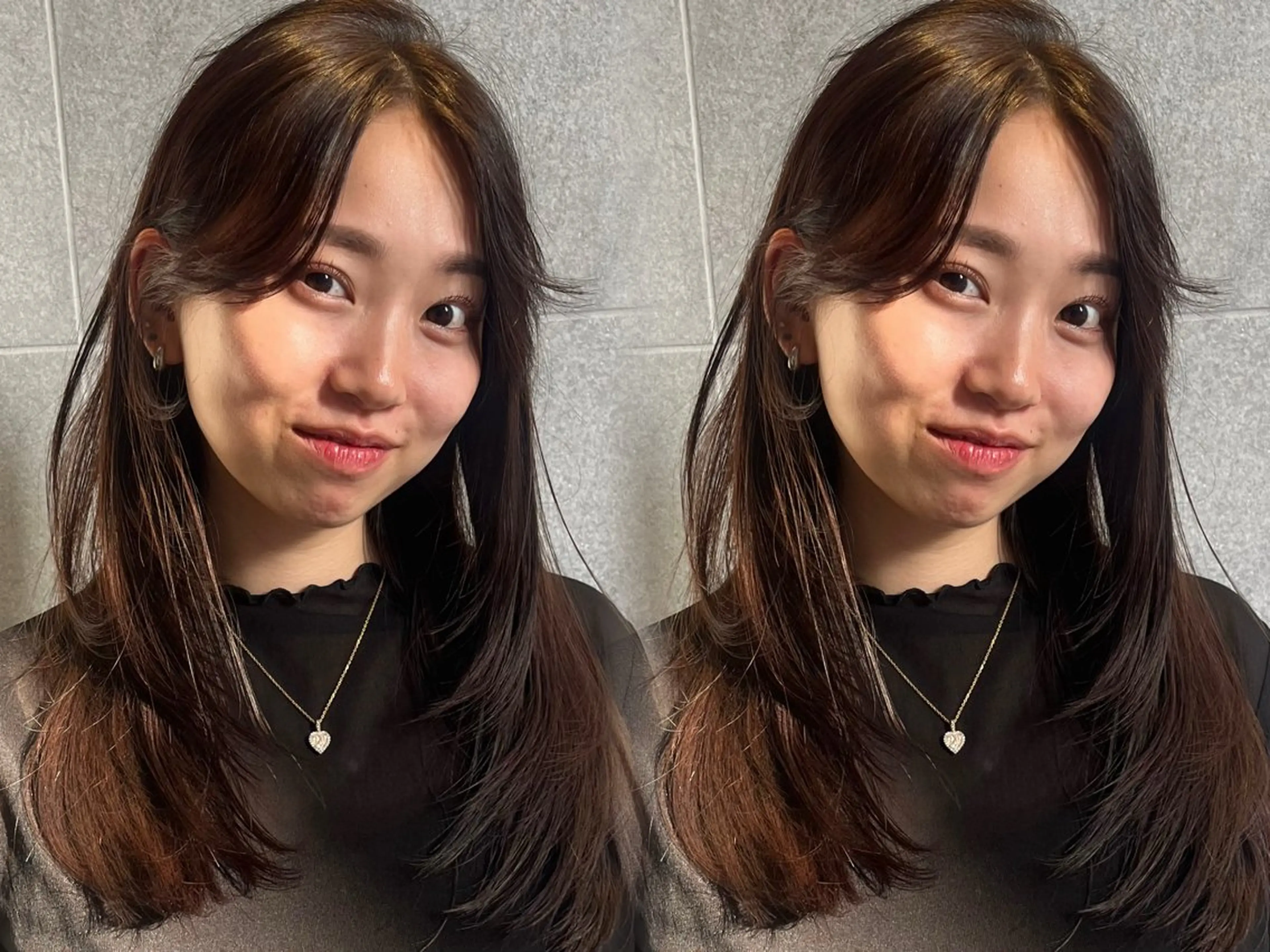 ロング カラー カット トリートメント 山崎/ボブ縮毛矯正 レイヤー髪質改善のヘアスタイル