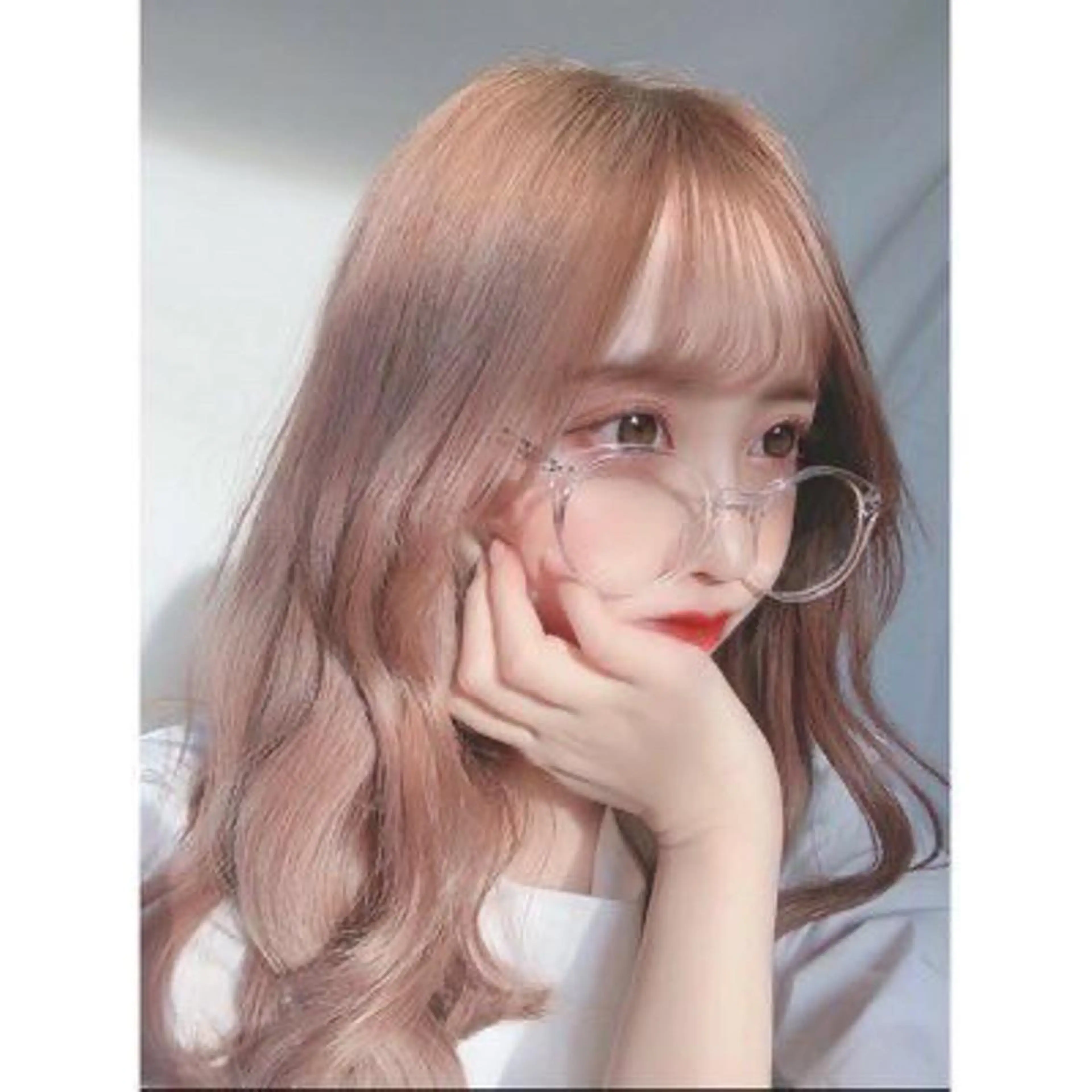 セミロング カラー ダブルカラー 韓国ヘアKYONのヘアスタイル