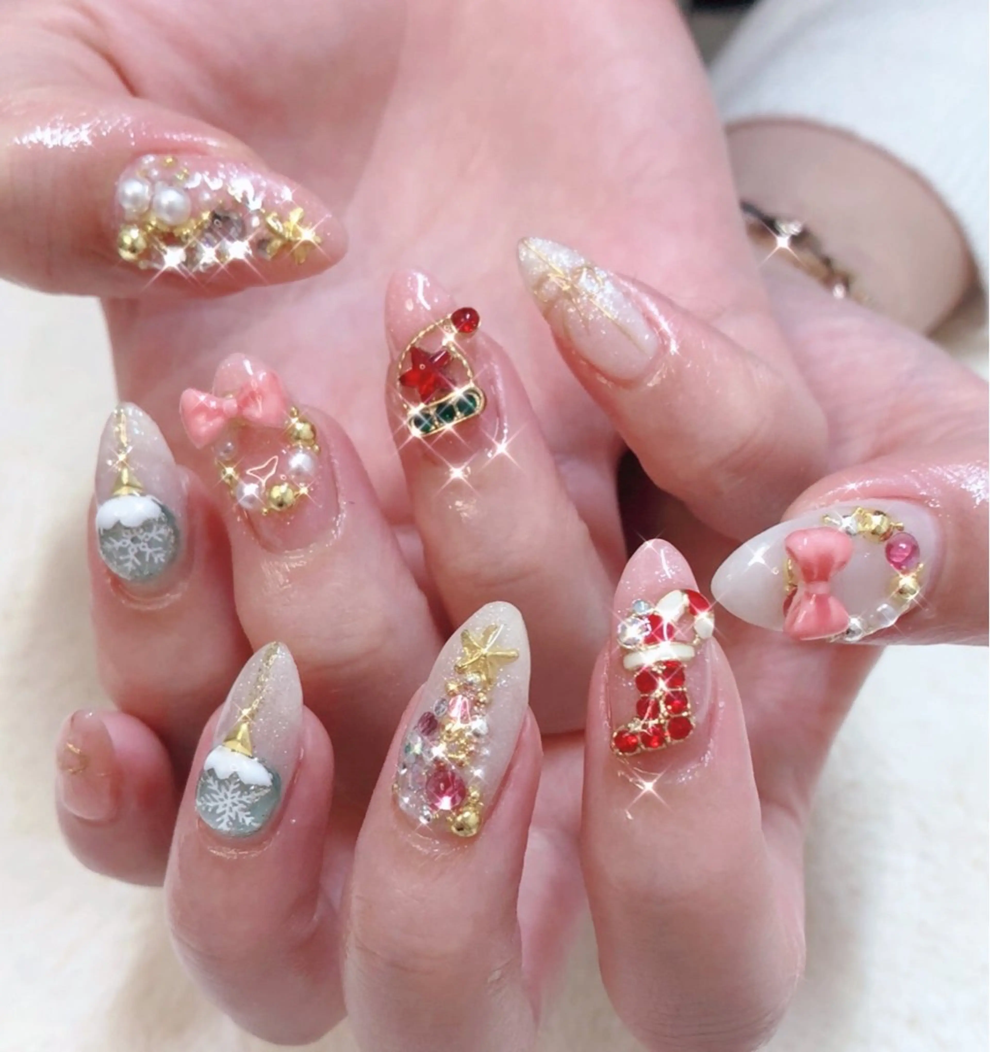 ネイル 成人式 フレンチネイル ジェルネイル ガラスフレンチ グラデーション ハンドネイル ハンドケア 大門浜松町 ネイルのネイルデザイン