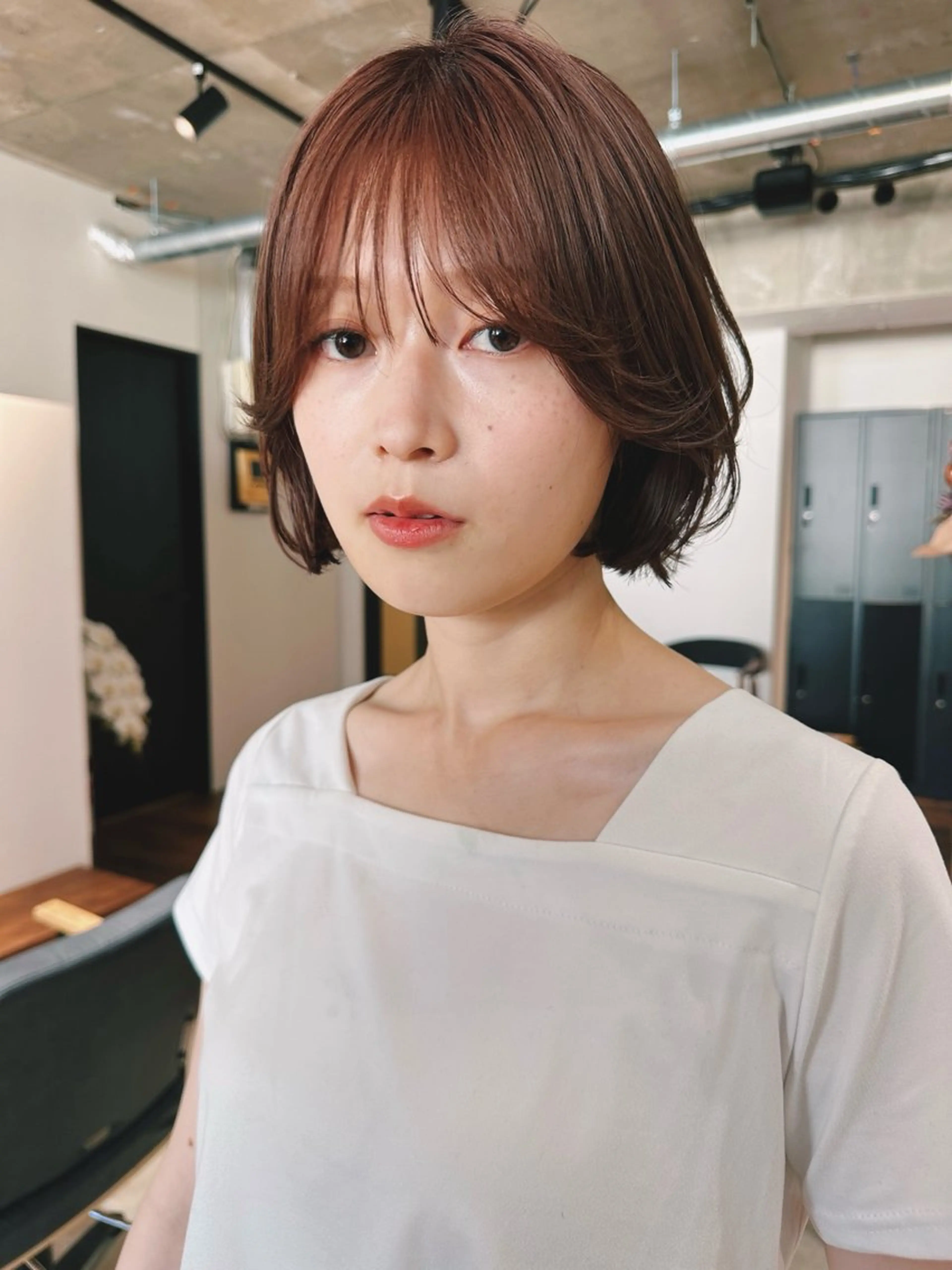 ショート カラー パーマ 🫧小顔×似合わせ× 透明感カラー🫧のヘアスタイル