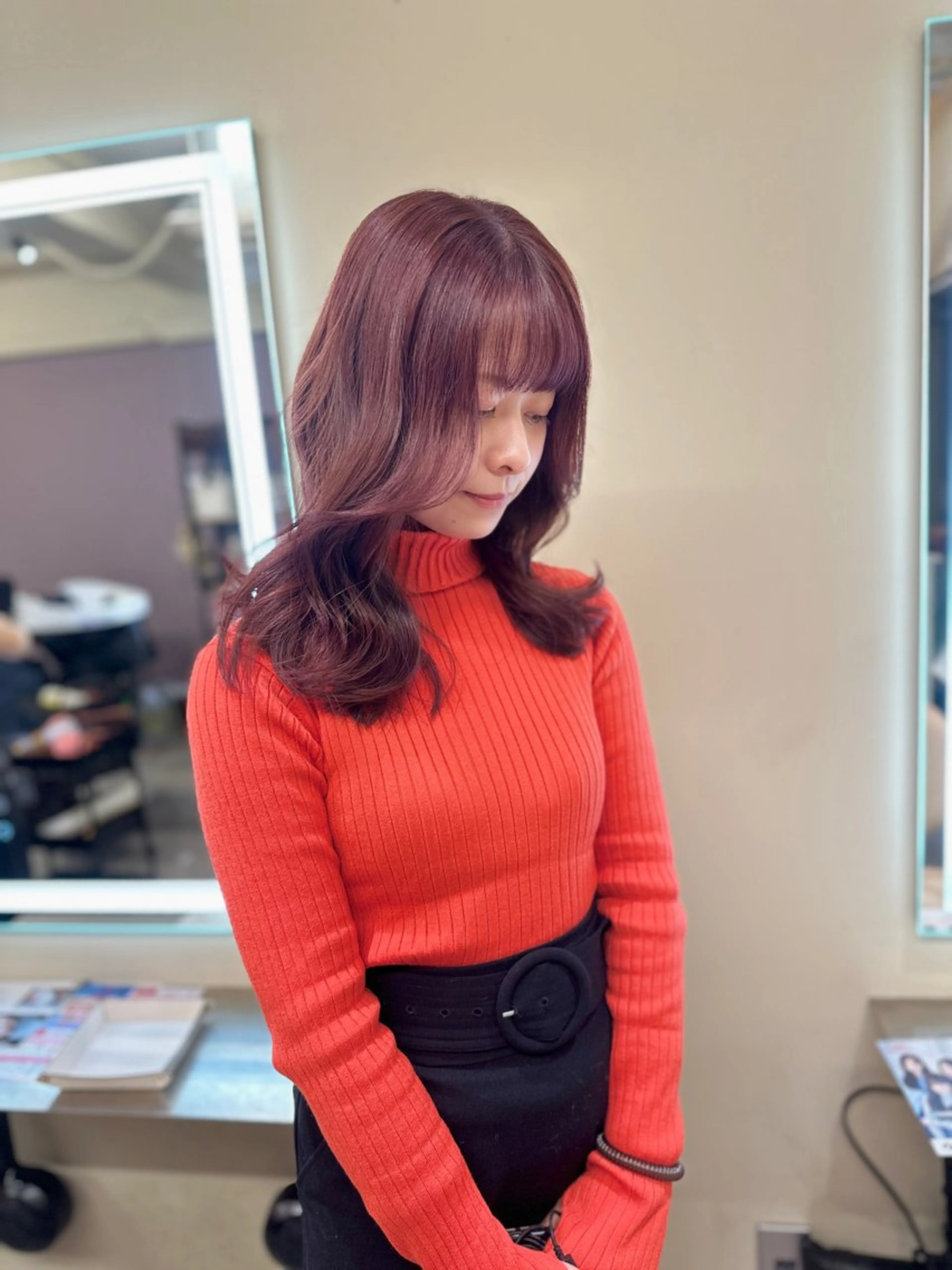 ロング カラー アディクシーカラー バレイヤージュ ブリーチ デザインカラー ダブルカラー カット トリートメント opus 店長大和 レイヤー/赤み消しのヘアスタイル