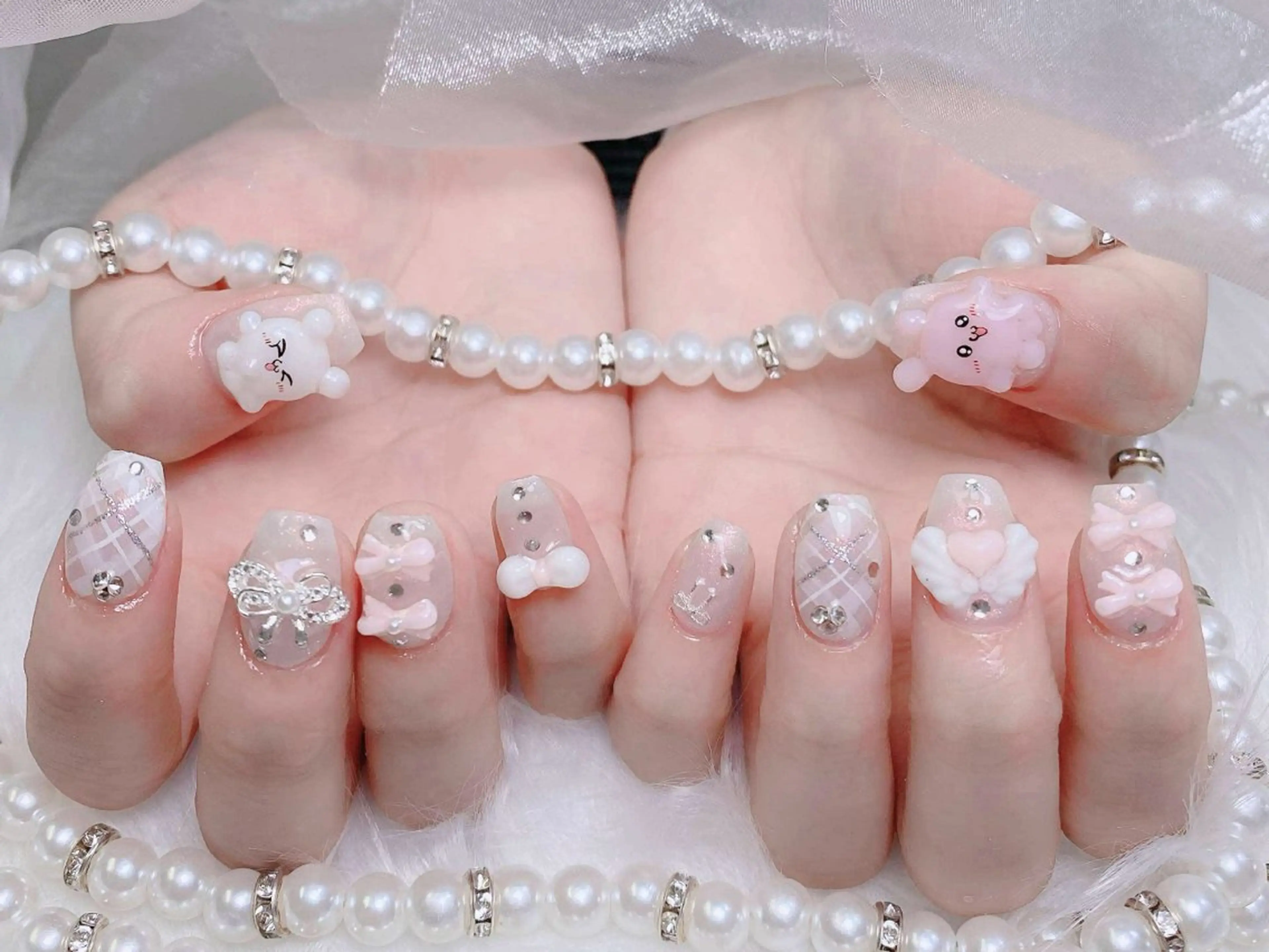 ネイル 成人式 ジェルネイル ロングネイル マグネットネイル ミディアムネイル ハンドネイル MoMoA Nail ネイル長さ出し専門店のネイルデザイン