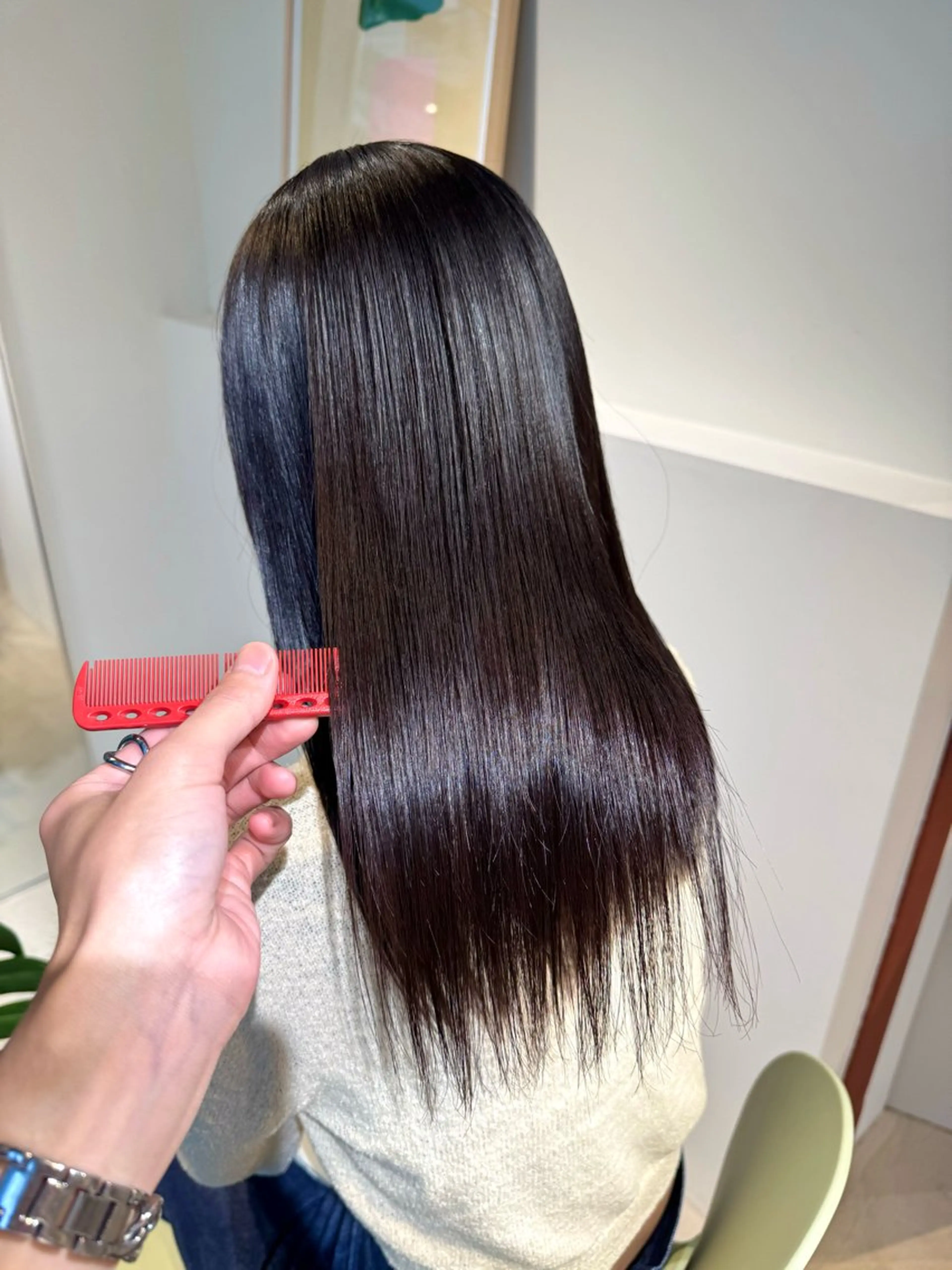 セミロング アッシュ ボブ 髪質改善 レイヤーカット 縮毛矯正 髪質改善スペシャリス ト長尾勇弥/梅田中津のヘアスタイル