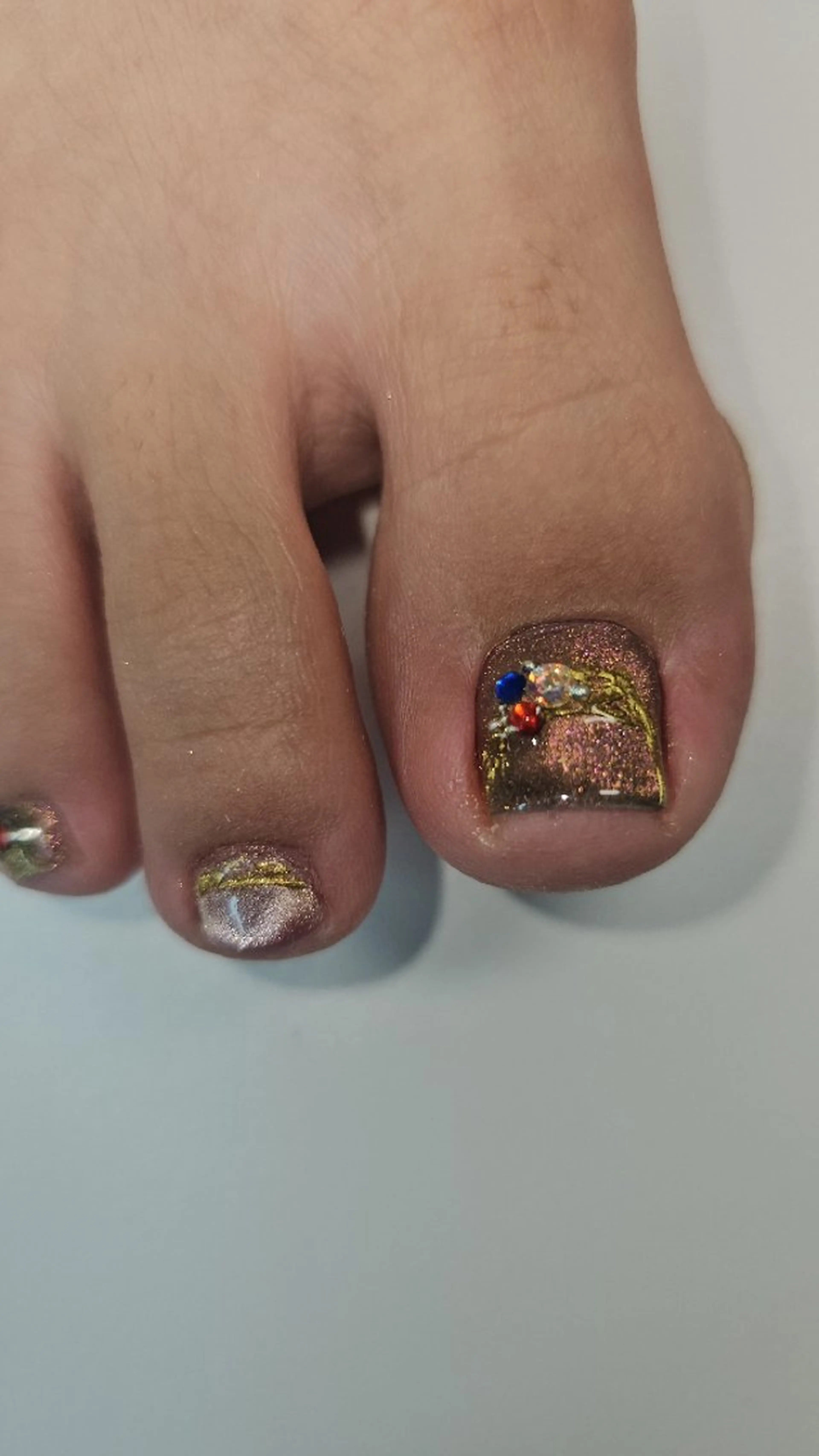 🦶300+🌈♨️スパジェル+💎2本指アート💎ジェル+アート付け放題指💎 丁寧ケアの写真