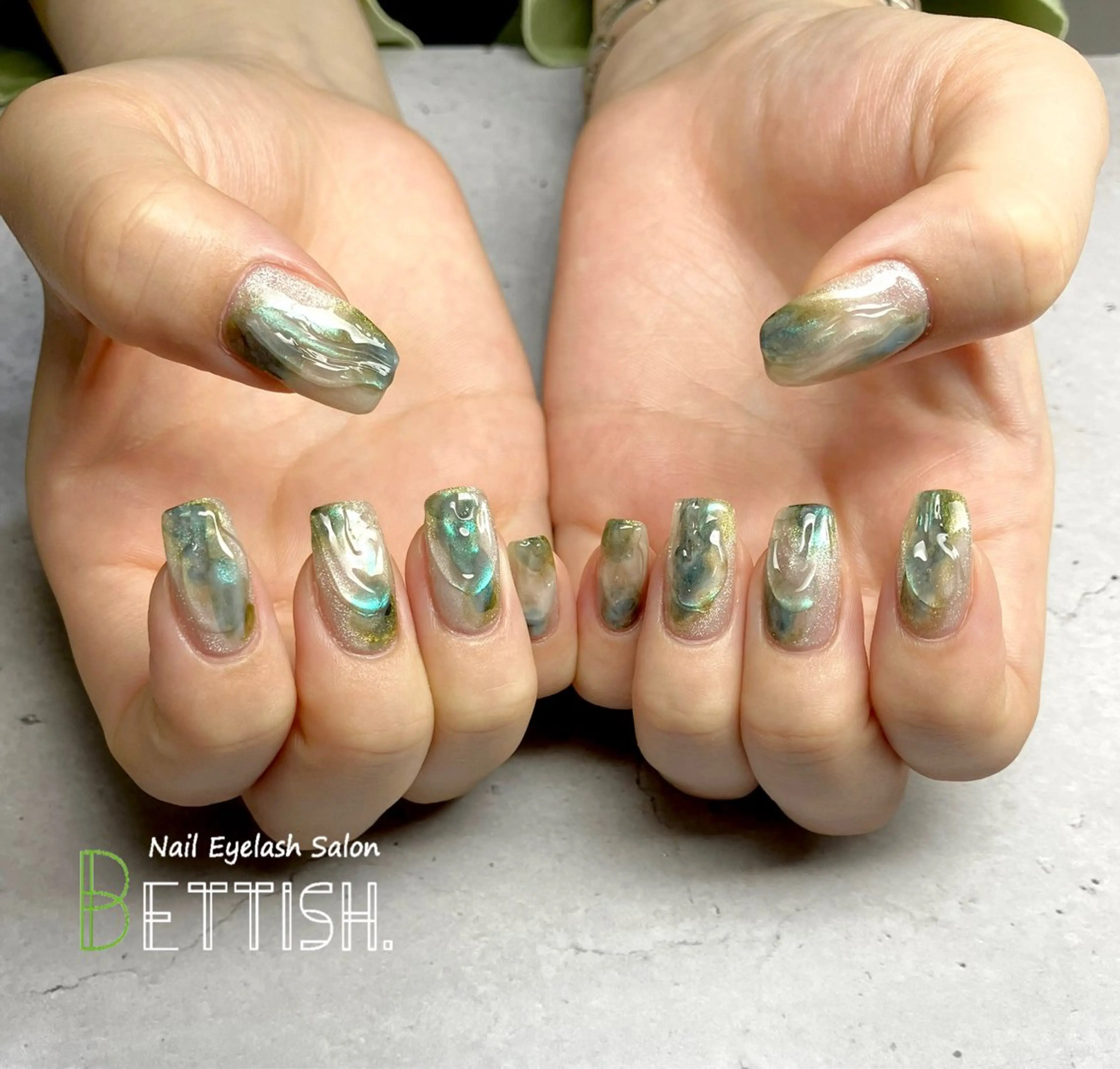 ネイル グリーン ハンドネイル BETTISH. KUMIKO☺︎︎のネイルデザイン