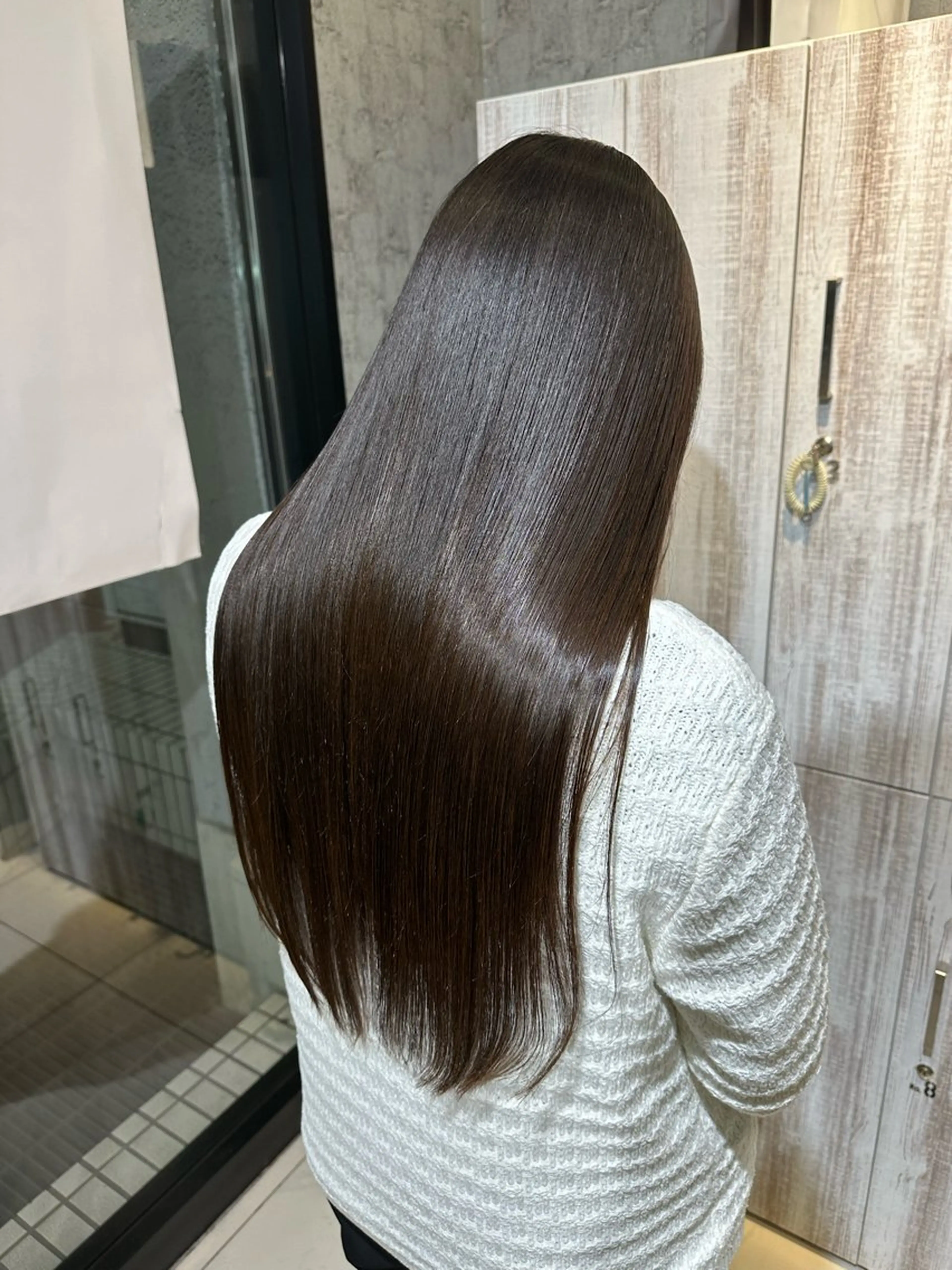 ロング トリートメント 髪質改善× ハイライト溝江のヘアスタイル