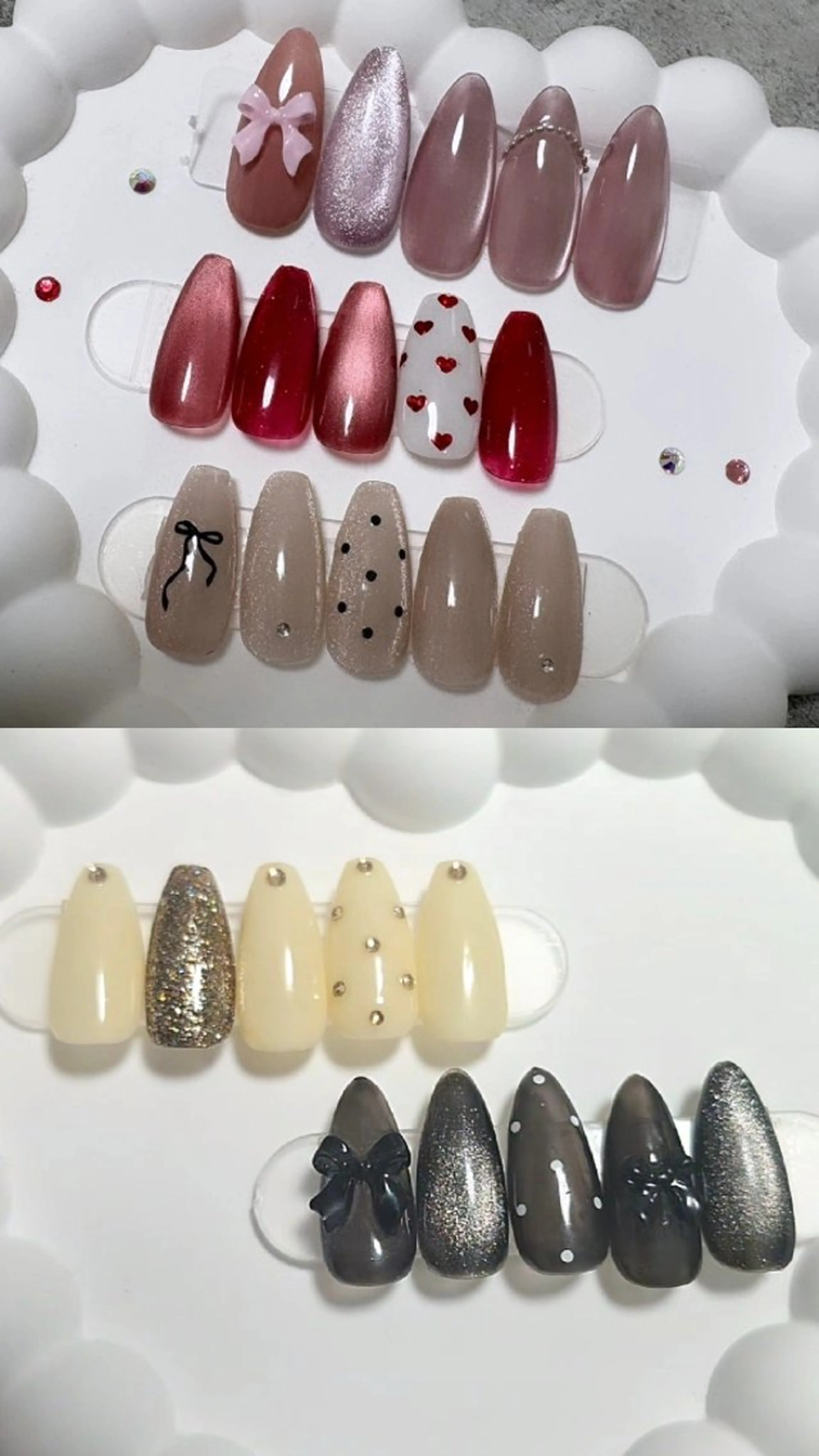 🌹12月25日～29日まで限定オフ込み🌹５パターンから選べる定額デザイン💅カラー変更可⭕【指先より長さがある方】の写真