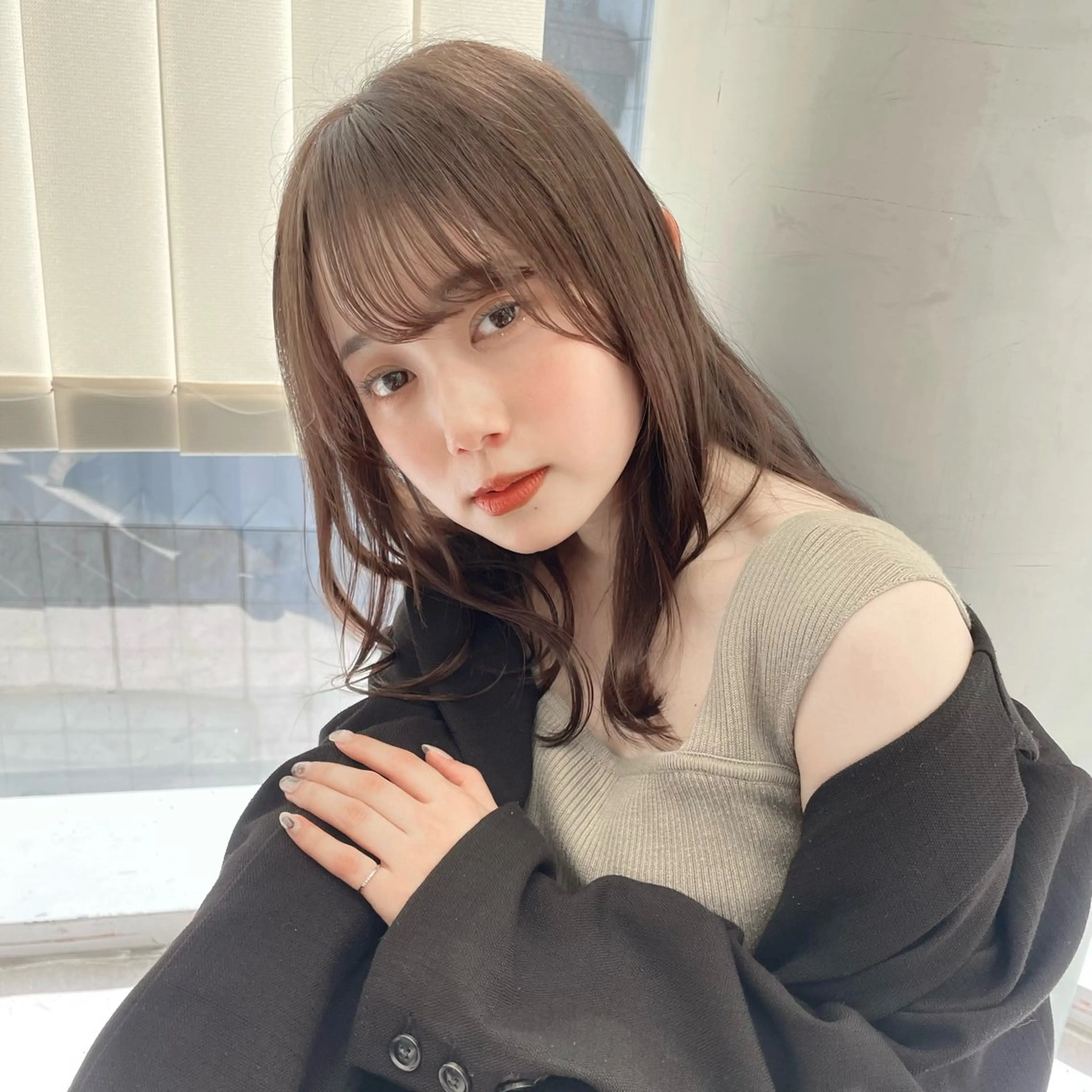 セミロング カラー 透明感カラー 🩰あさのヘアスタイル