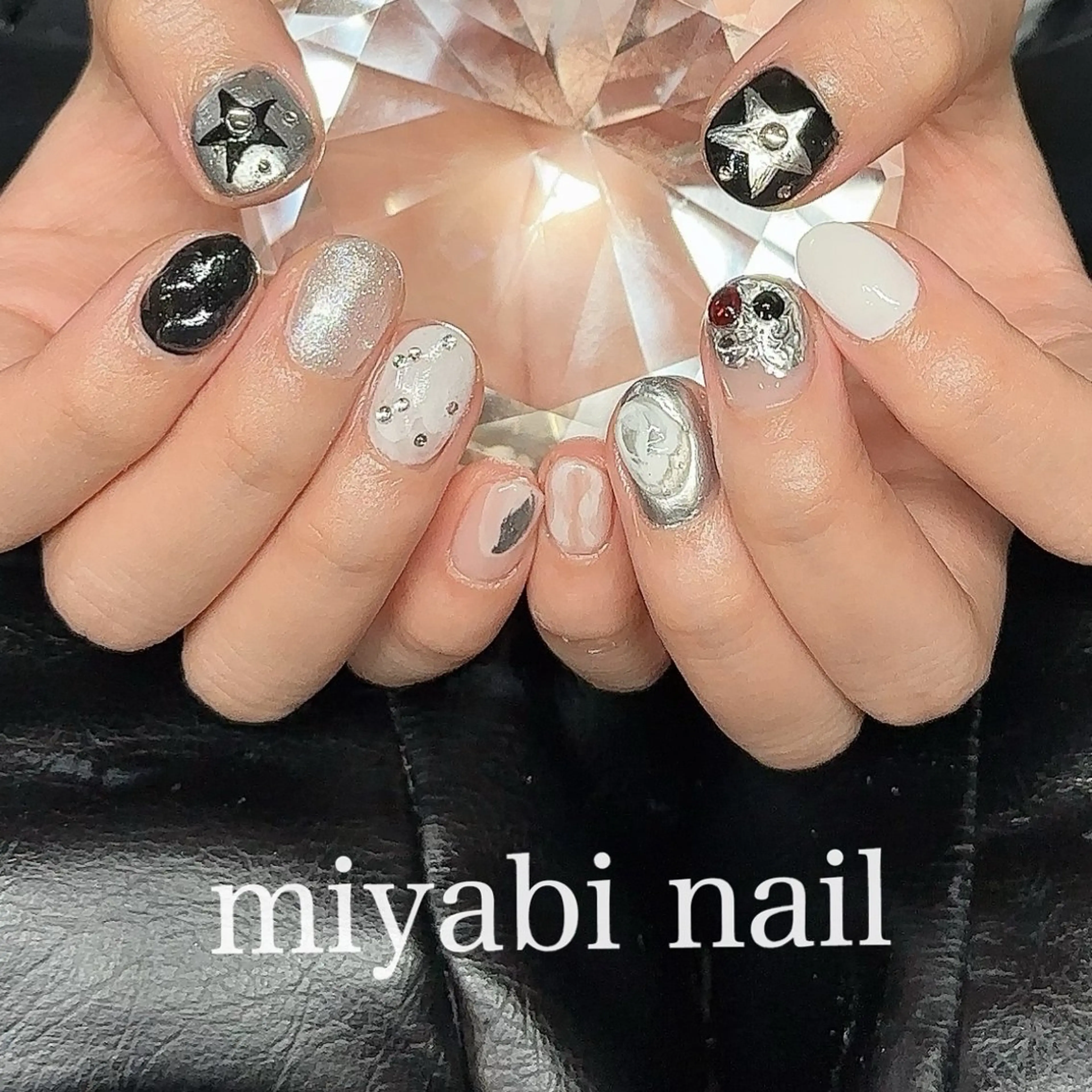 ネイル アートネイル ジェルネイル 持ち込み ニュアンスネイル ショートネイル ハンドネイル miyabi nail 桂川駅近くのネイルデザイン
