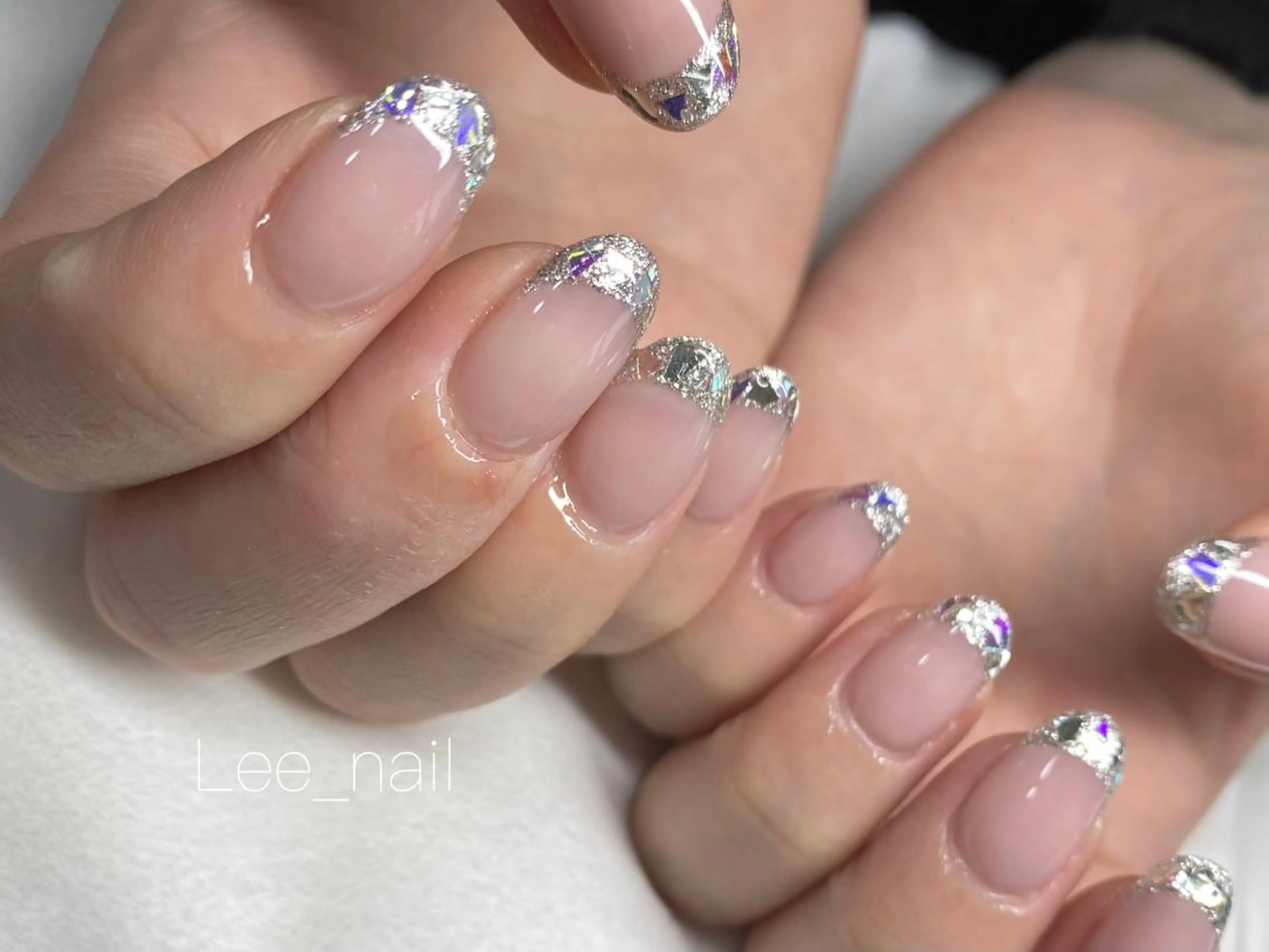ネイル フレンチネイル ガラスフレンチ Lee_ nailのネイルデザイン