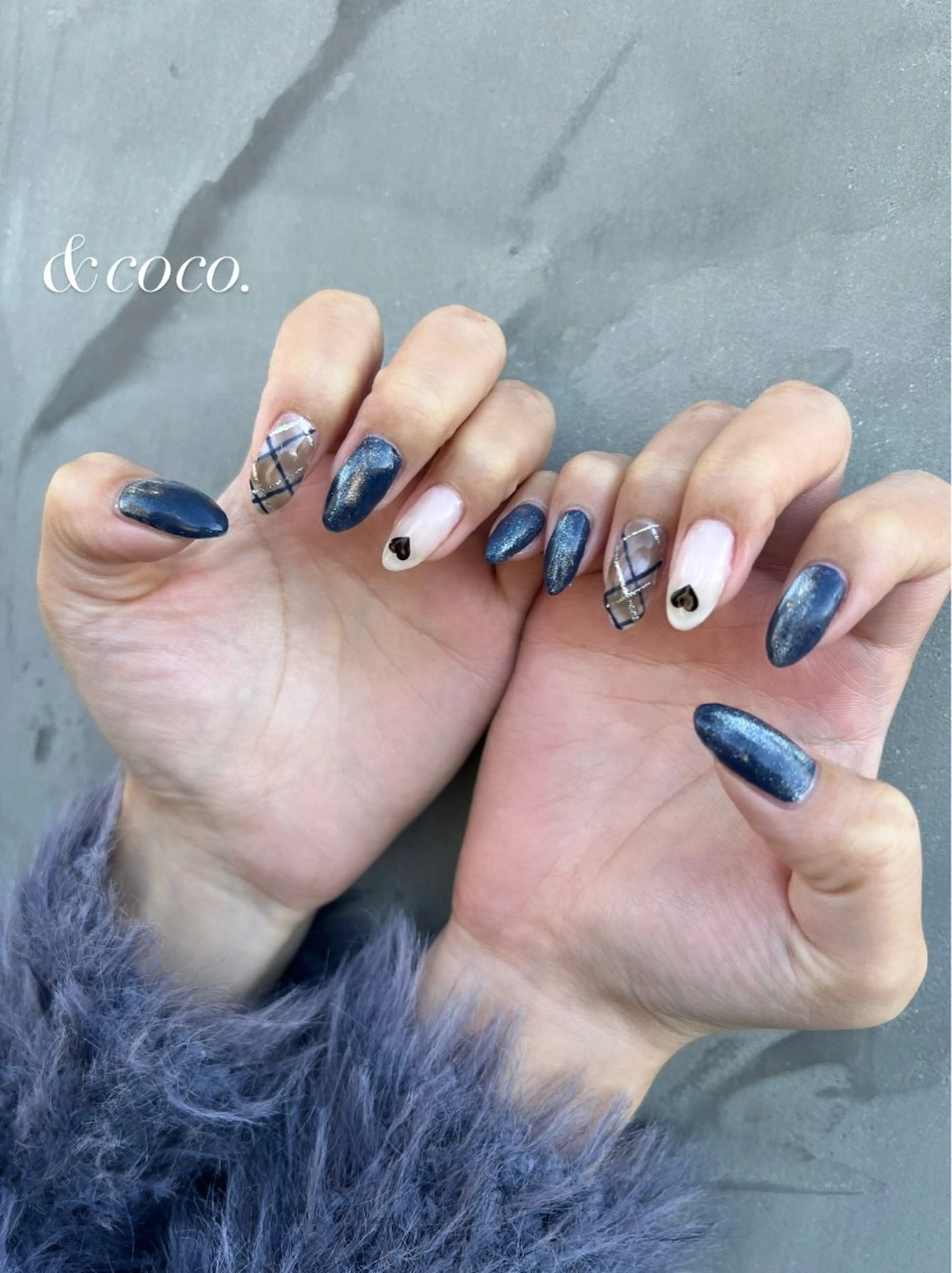 ネイル ネイビー ハンドネイル ＆coco.所属・＆ coco.のネイルデザイン