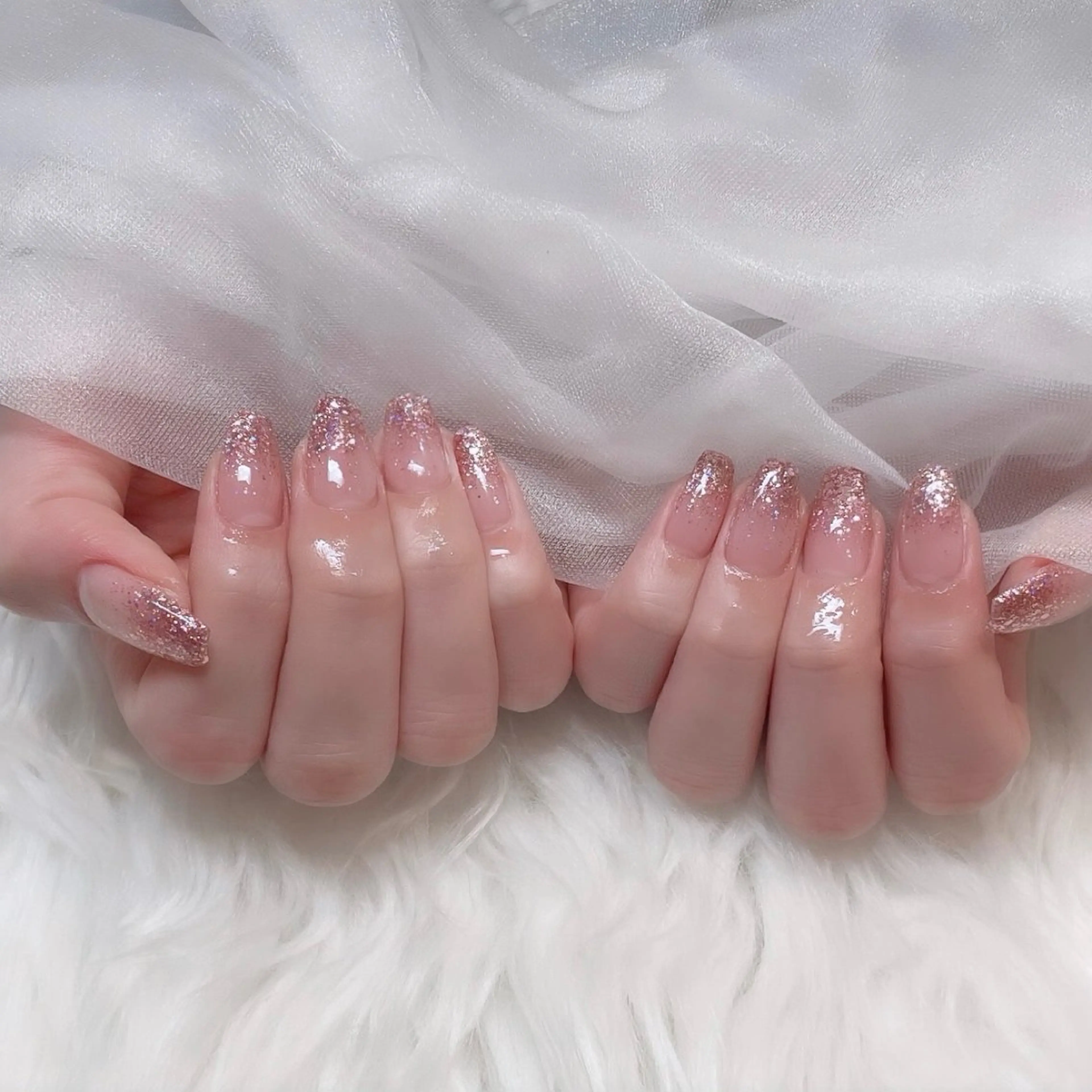 ネイル グラデーション ラメ(グリッター) ラメグラデーション shimada ayakaのネイルデザイン