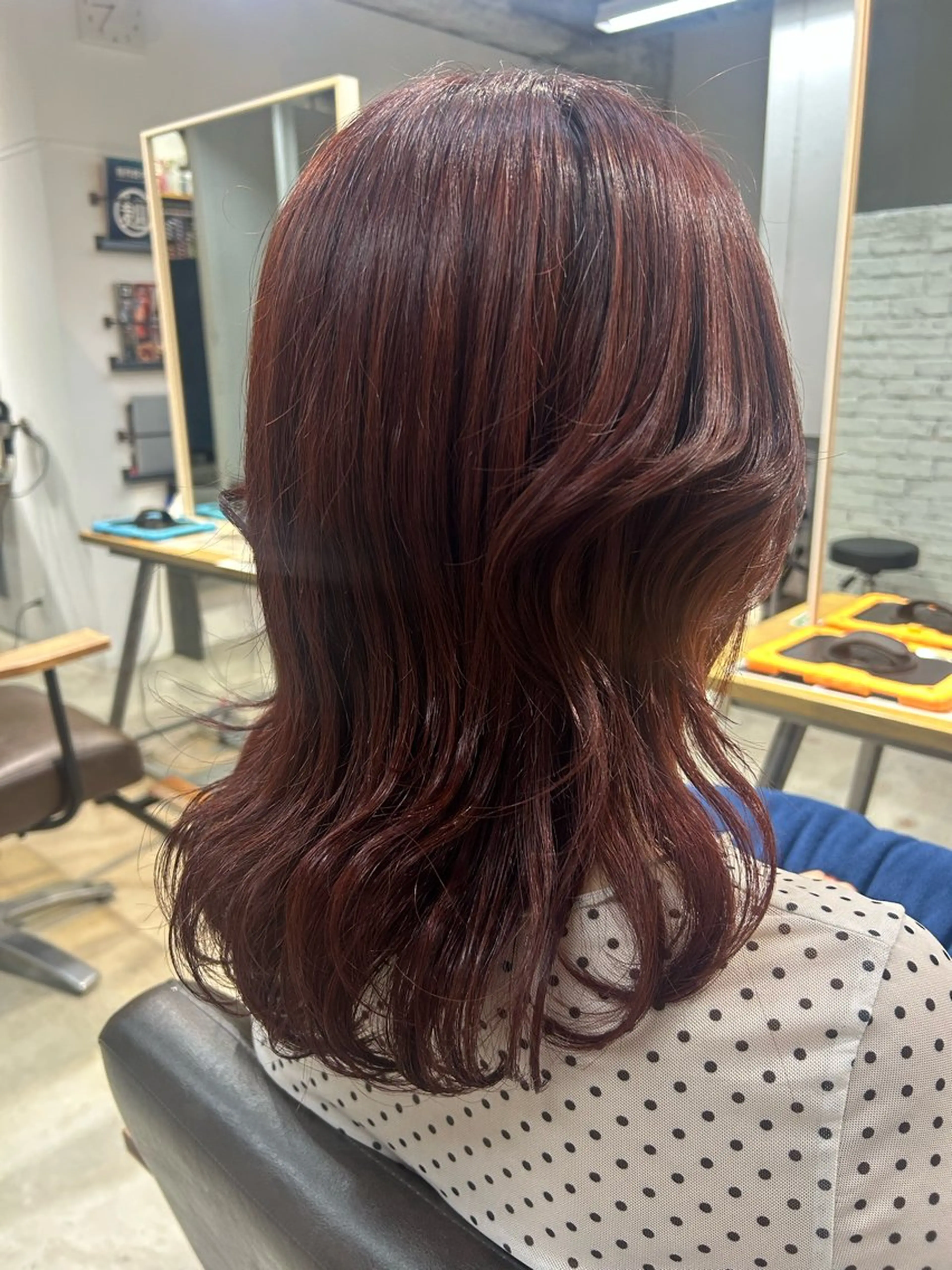 セミロング カラー ま なのヘアスタイル