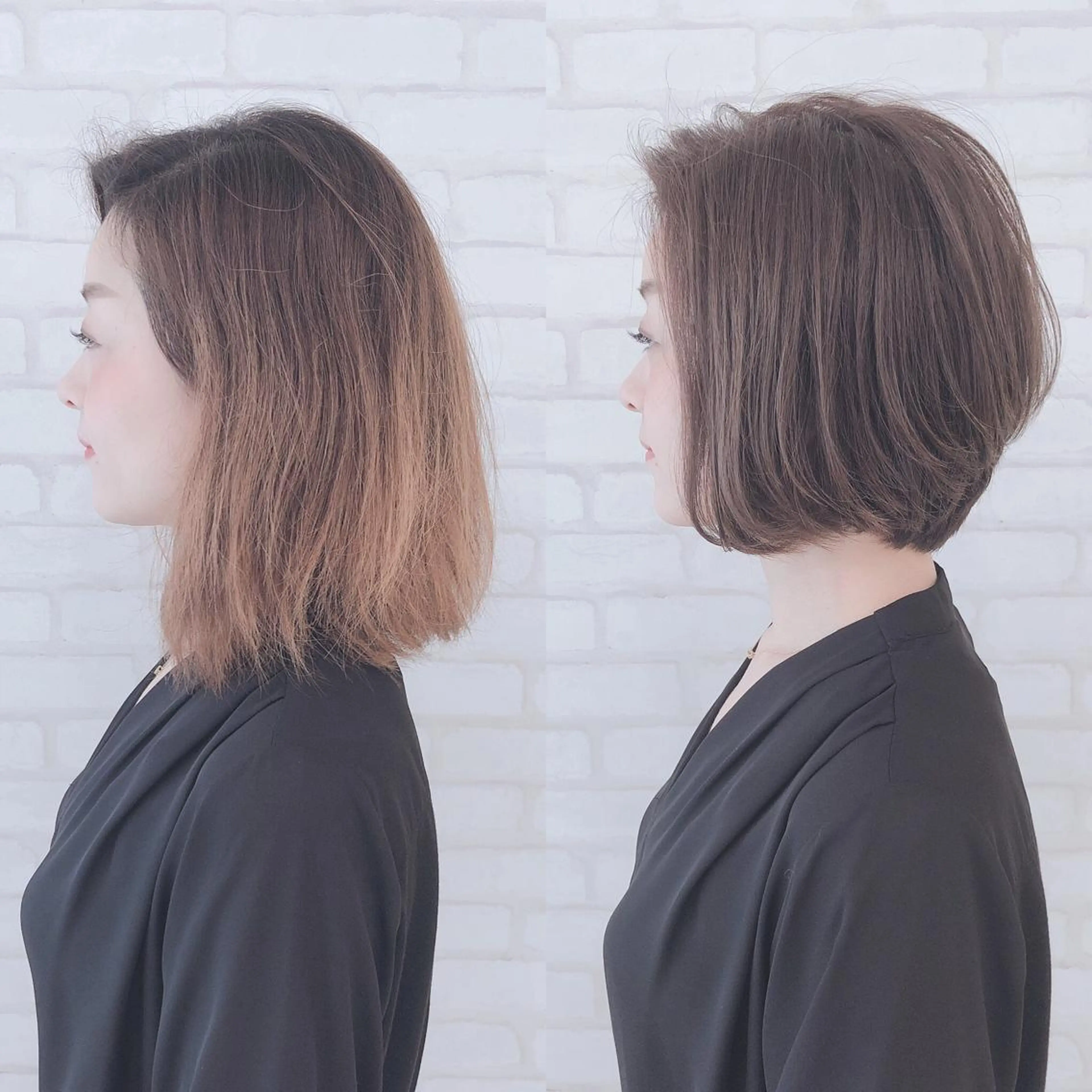 ミディアム カット ヘアカラー トリートメント アビリタ 警固のヘアスタイル