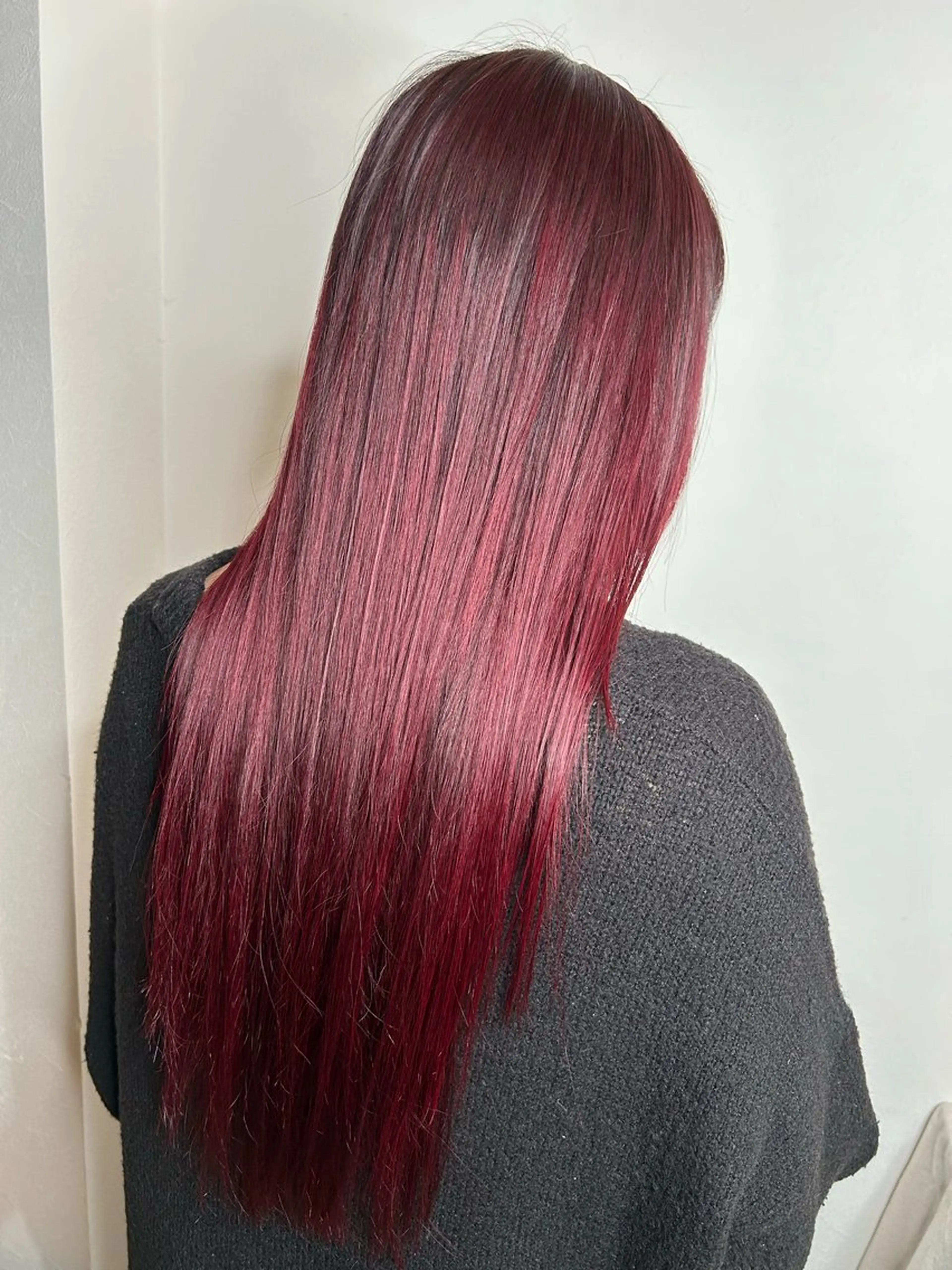 ロング カラー ブリーチ レッドカラー 今村公介 ブリーチ特化、派手髪のヘアスタイル