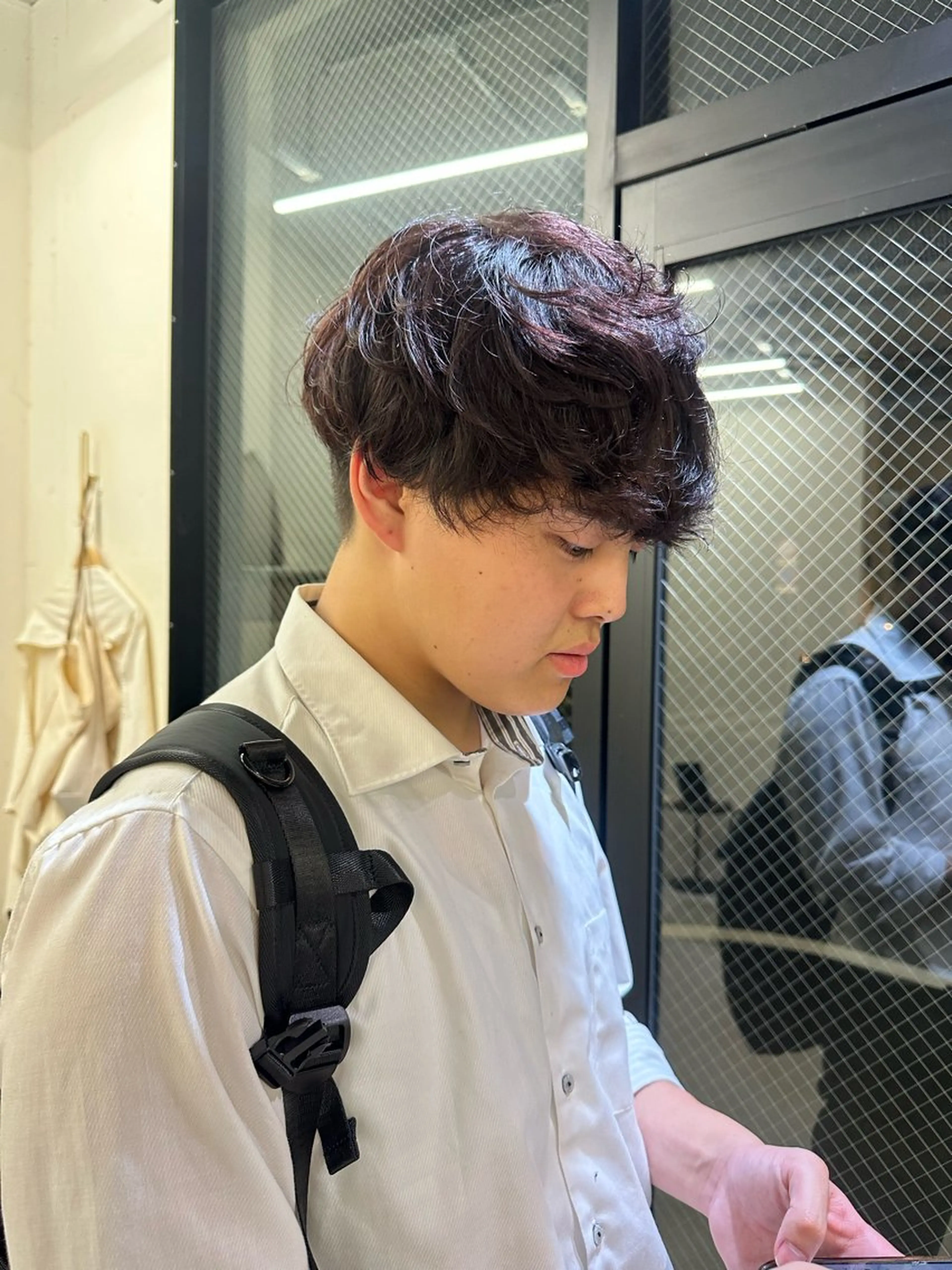 ショート カラー パーマ メンズ ラベンダーカラー 東京 千駄ヶ谷🫧 hiyori🫧のヘアスタイル