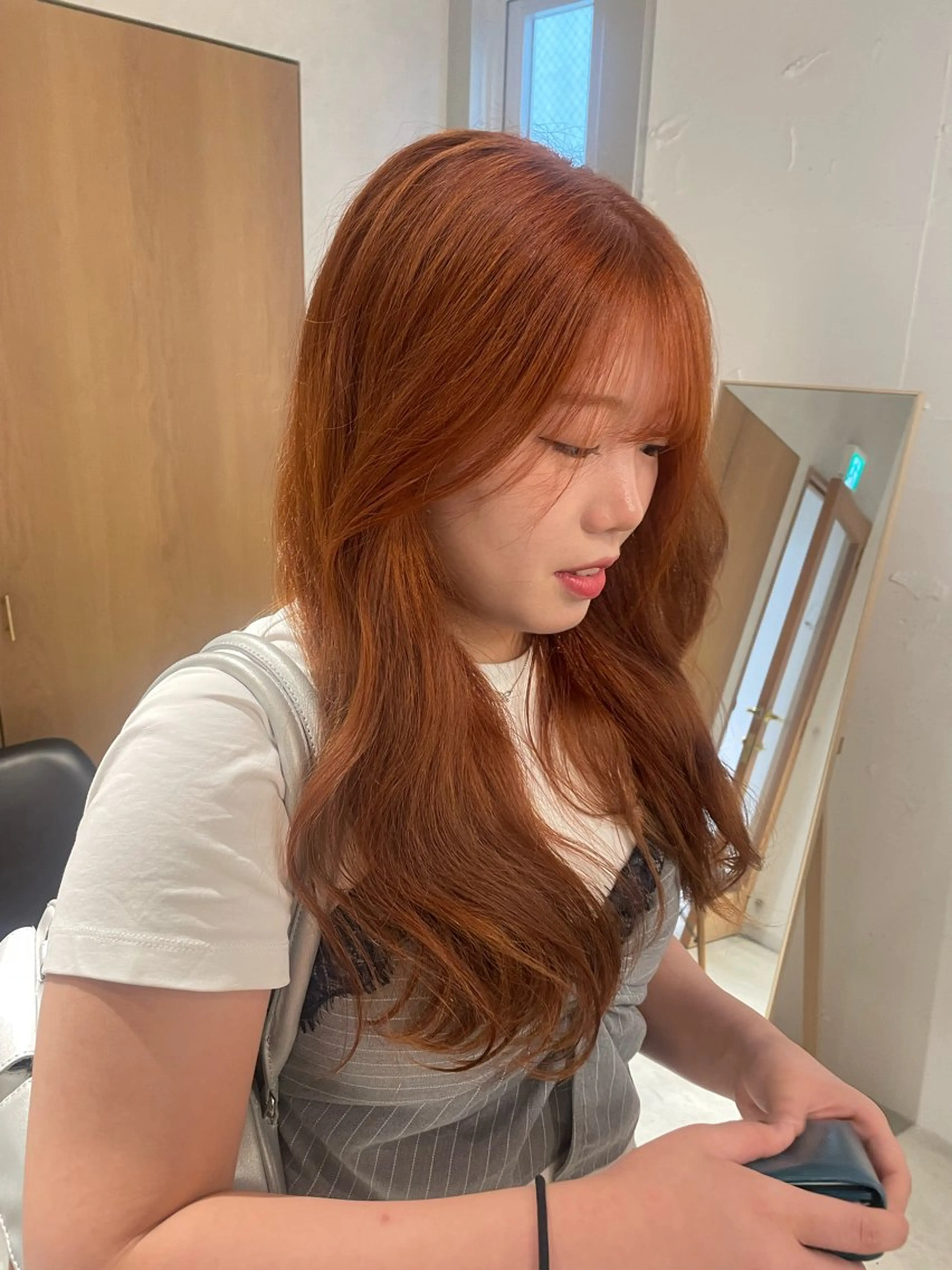 ロング カラー ヘアカラー トリートメント mei|顔まわり ×透明感カラーのヘアスタイル