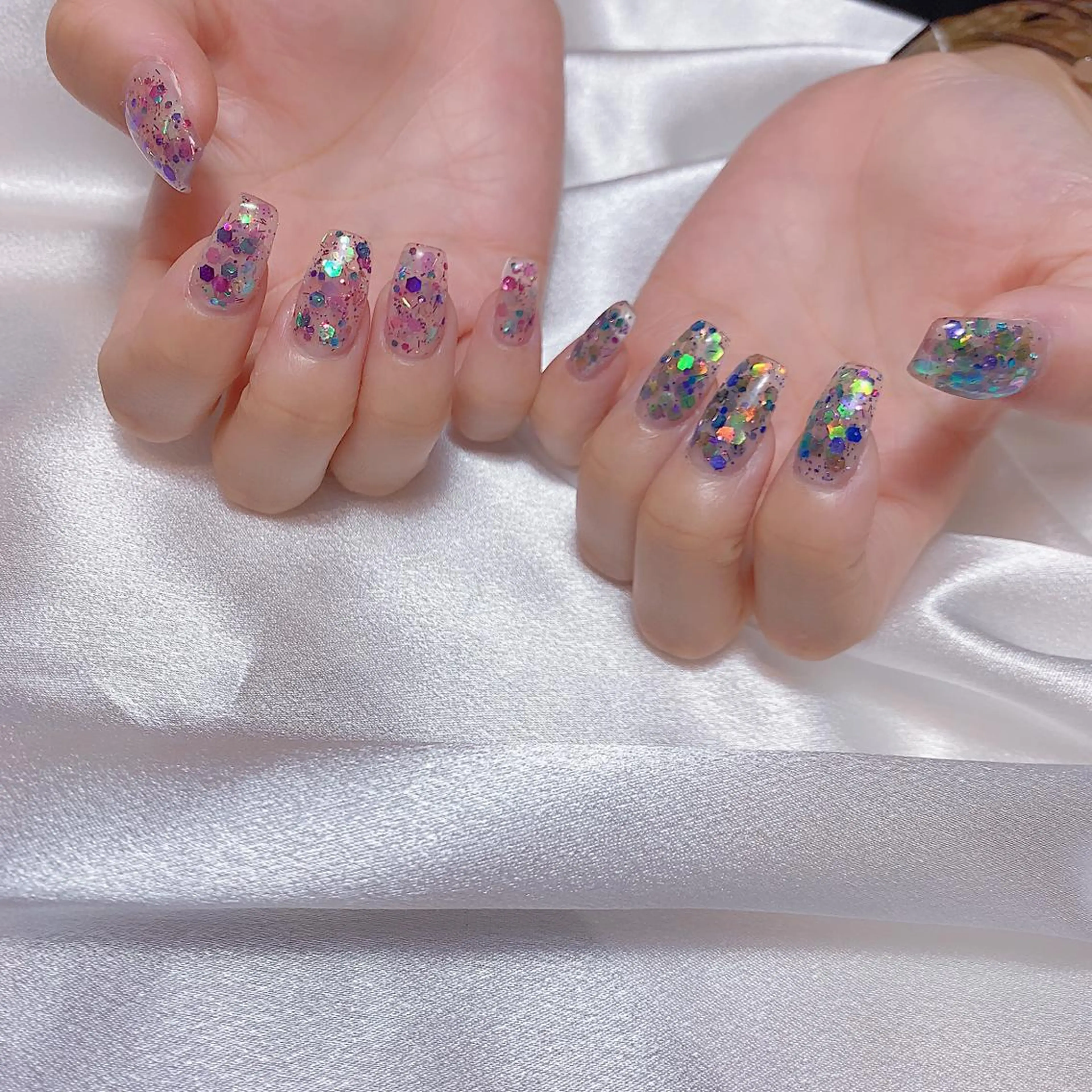 ネイル 韓国ネイル ラメ(グリッター) ハンドネイル ネイルサロン ルミア Lumia 店長のネイルデザイン