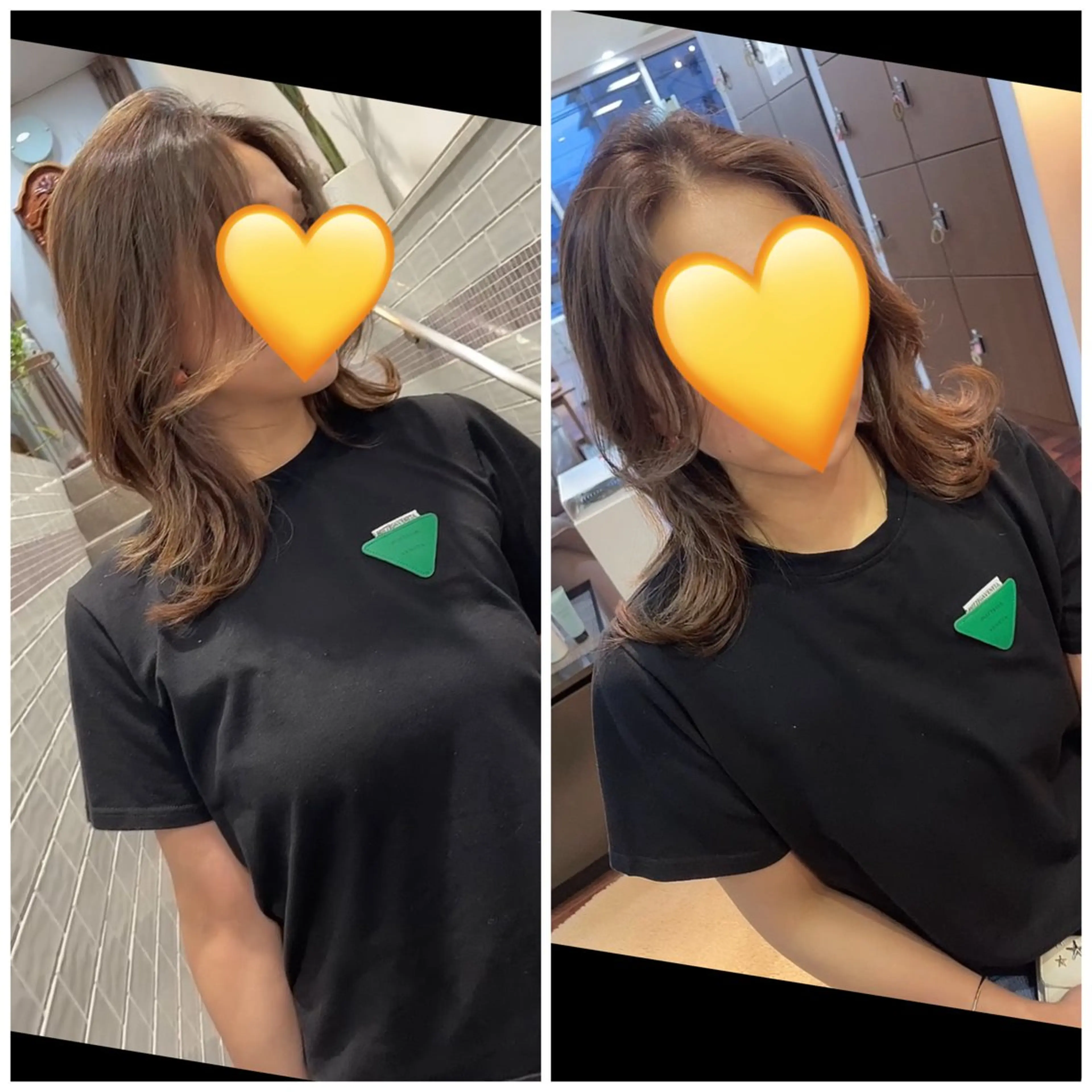 セミロング カラー グレージュ 韓国風ヘア 福見 美保のヘアスタイル