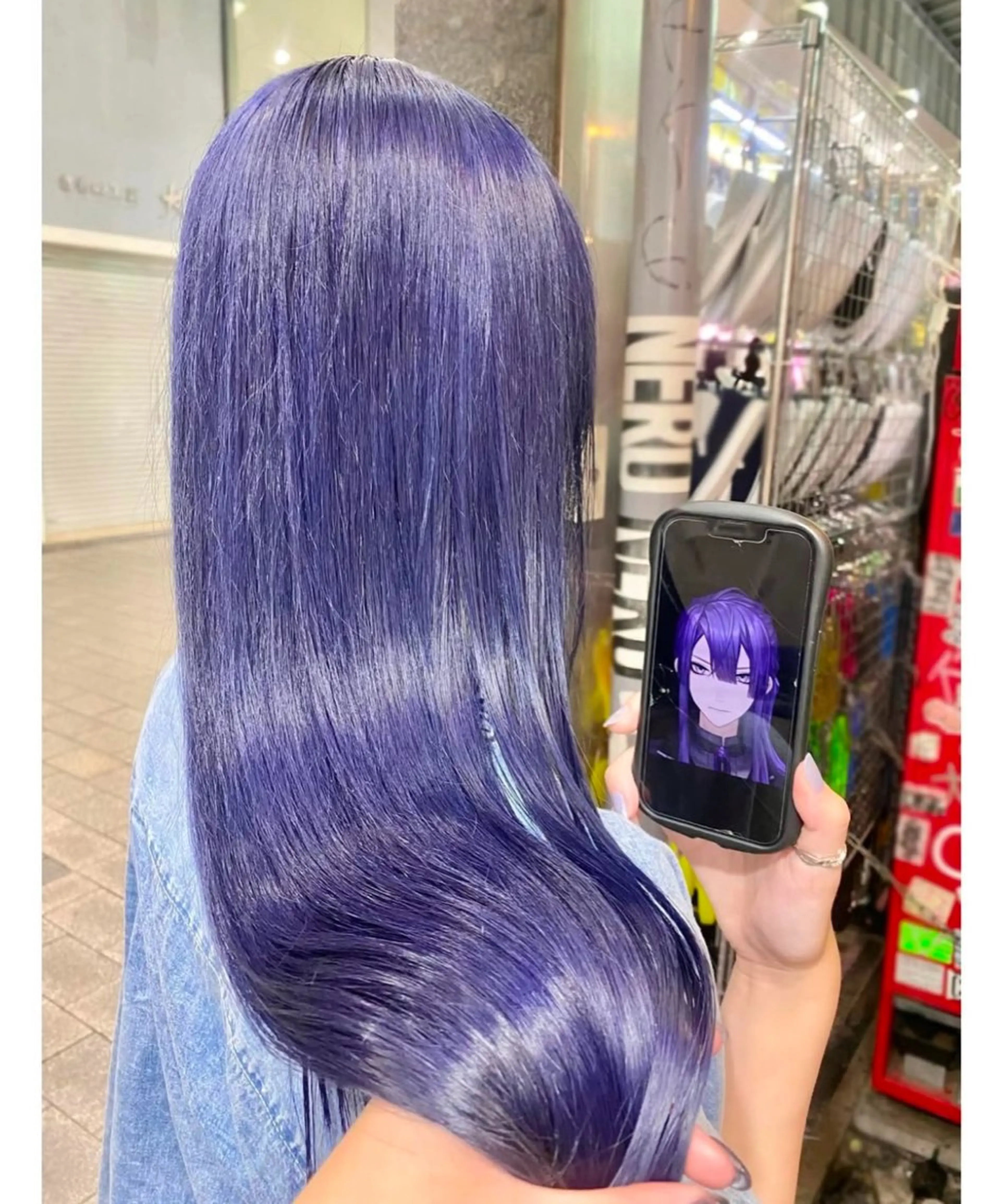 ロング カラー ブルーカラー ブルーパープル パープルカラー ヘアカラー GARU-ガル-所属・TSUNO🦖 派手髪/オタク美容師のヘアスタイル