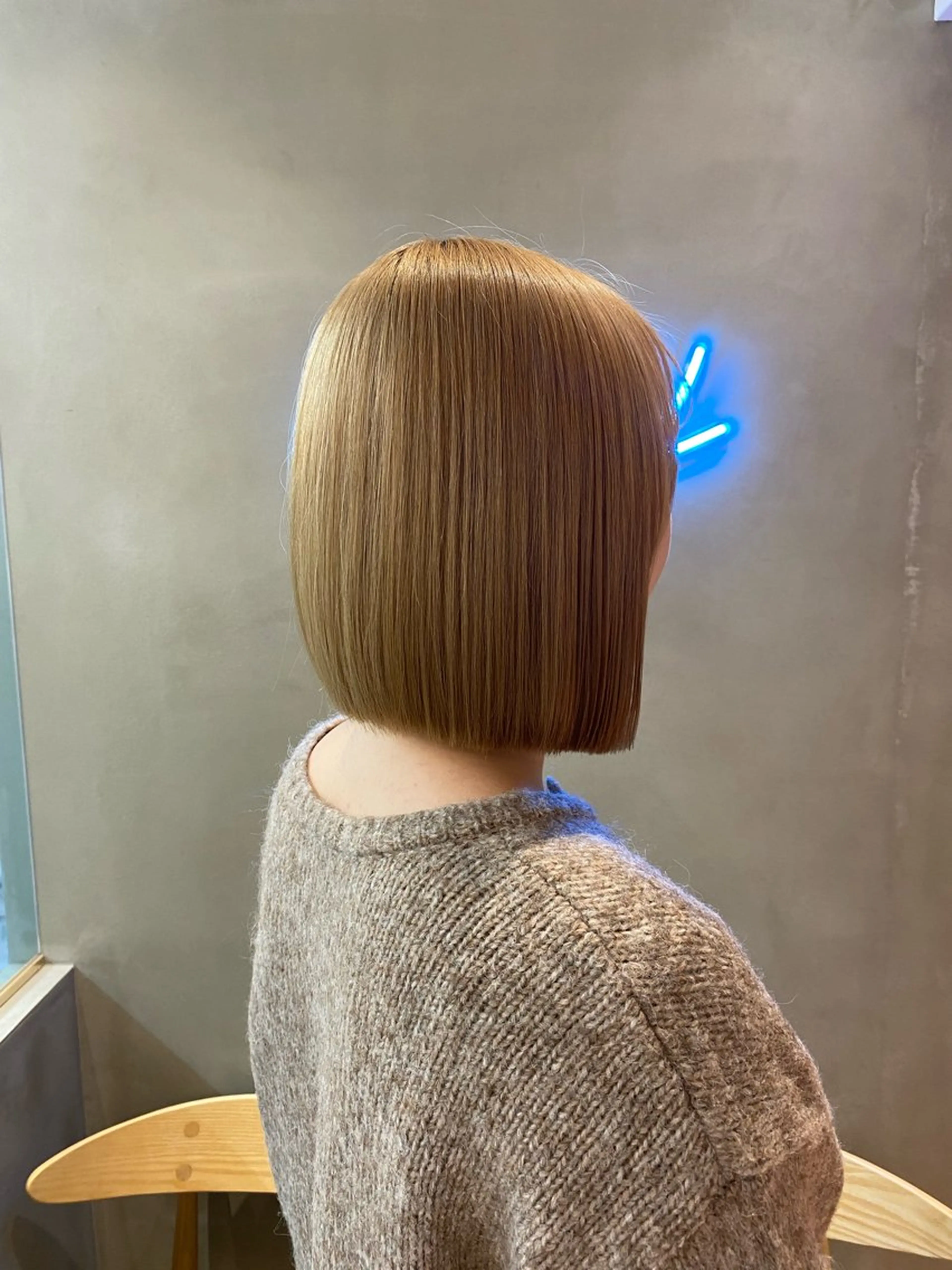 ミディアム カラー ボブ ボブ縮毛矯正 韓国レイヤーRINAのヘアスタイル