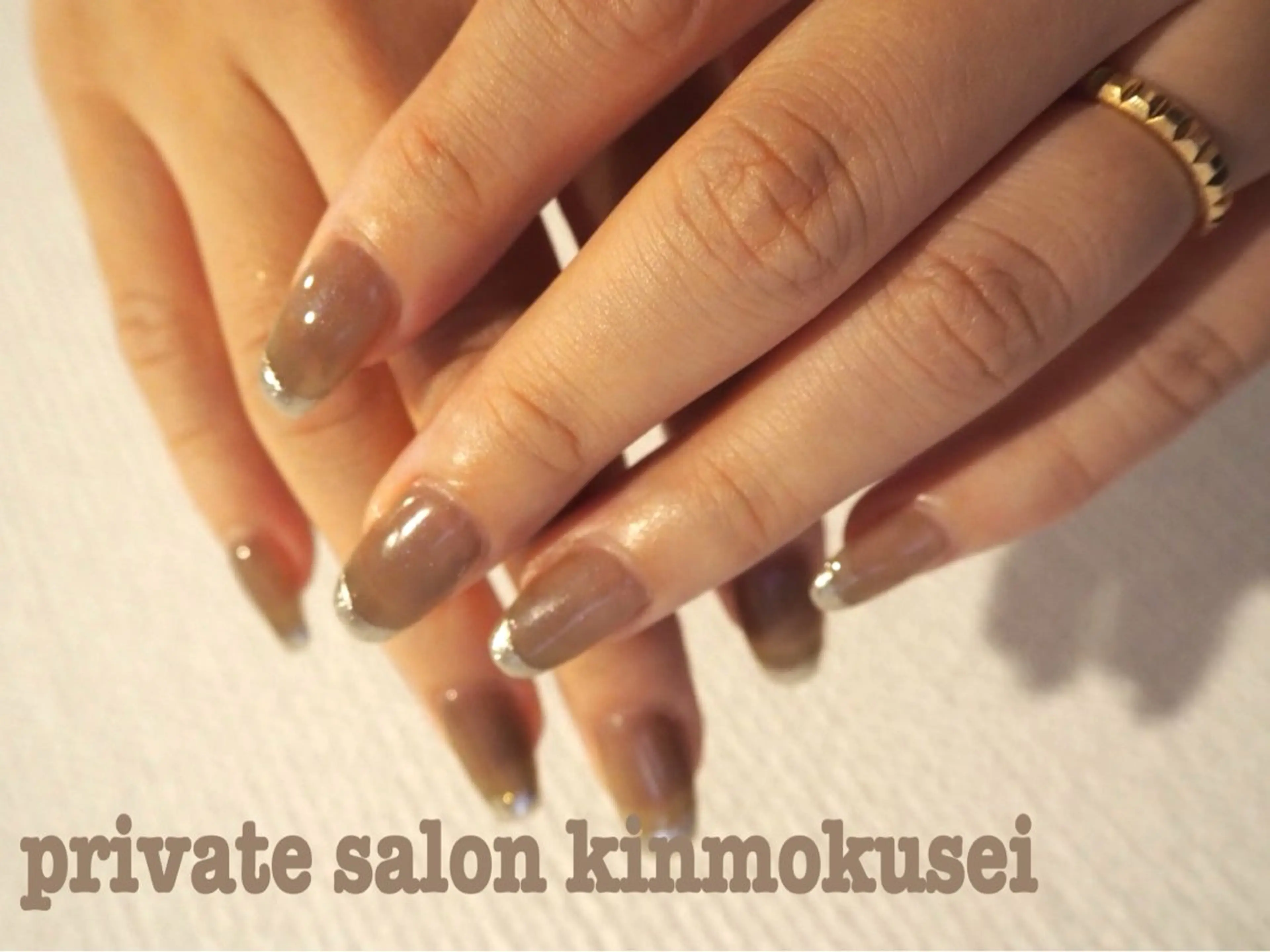 ネイル フレンチネイル ミラーネイル ハンドネイル nail salon kinmokuseiのネイルデザイン