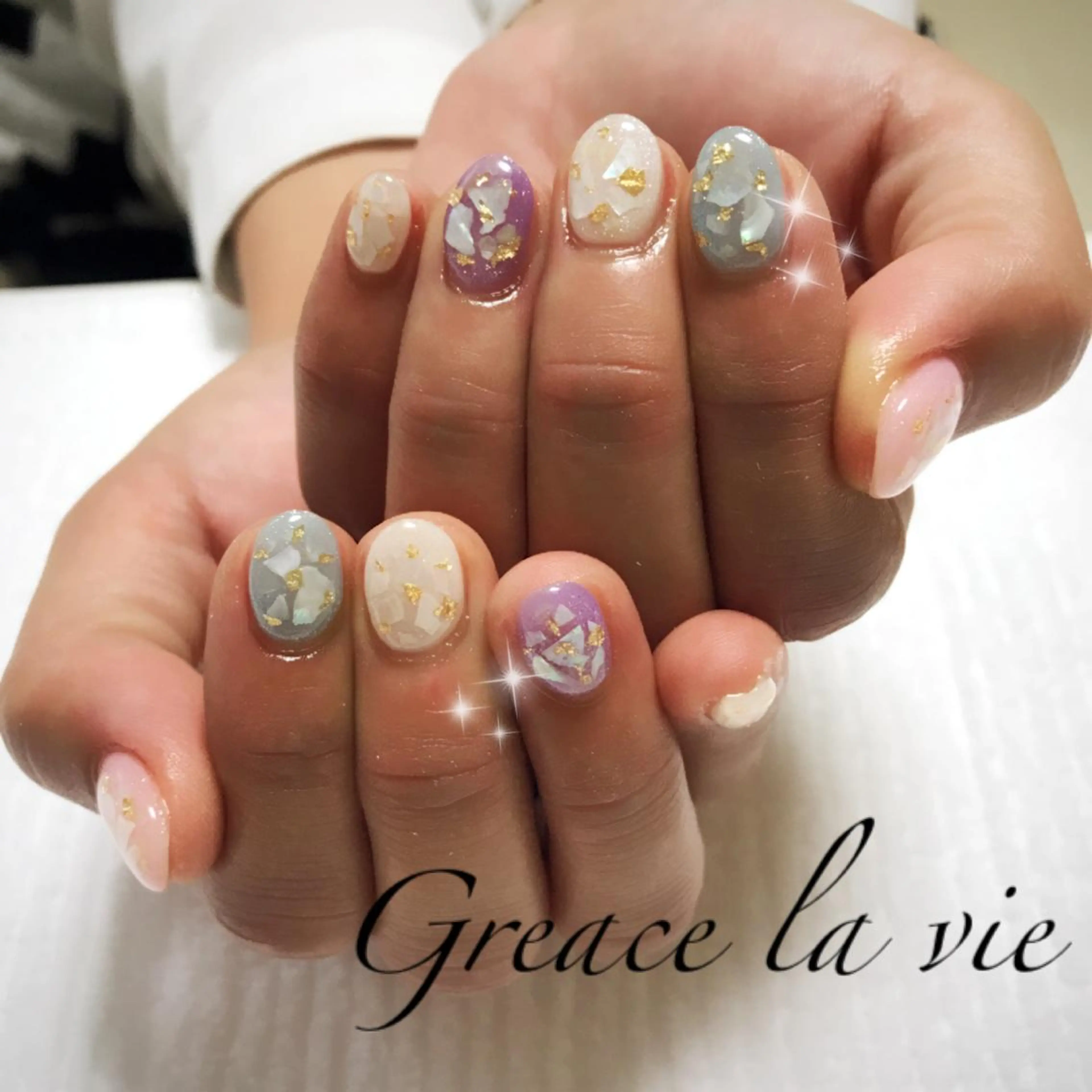 ショート カラー パーマ ヘアアレンジ キッズ ネイル マツエク・マツパ Greace la vie所属・Greace  la vieのネイルデザイン