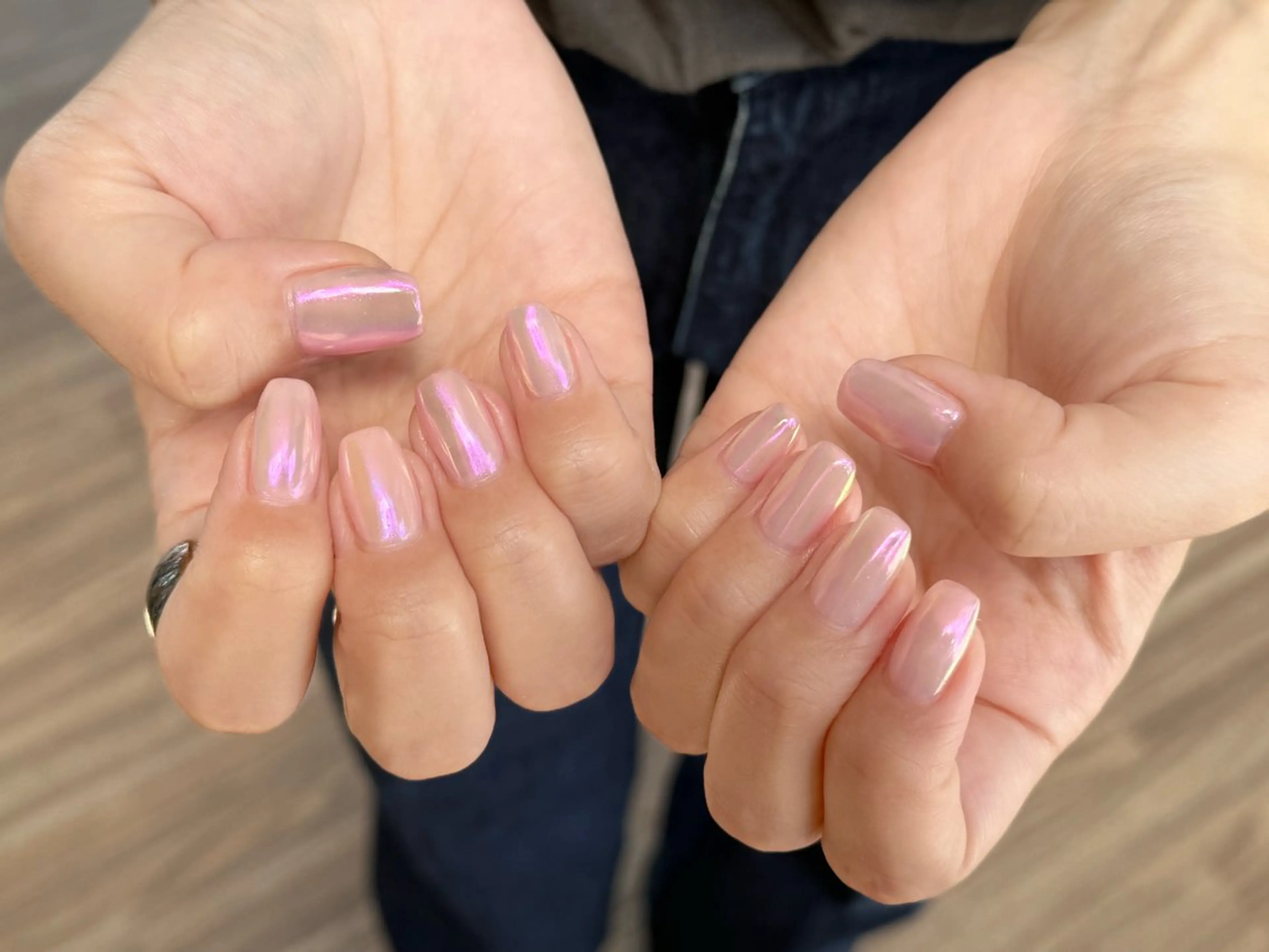 ネイル オーロラネイル ミラーネイル ワンカラーネイル EARTH浦添店 村吉のネイルデザイン