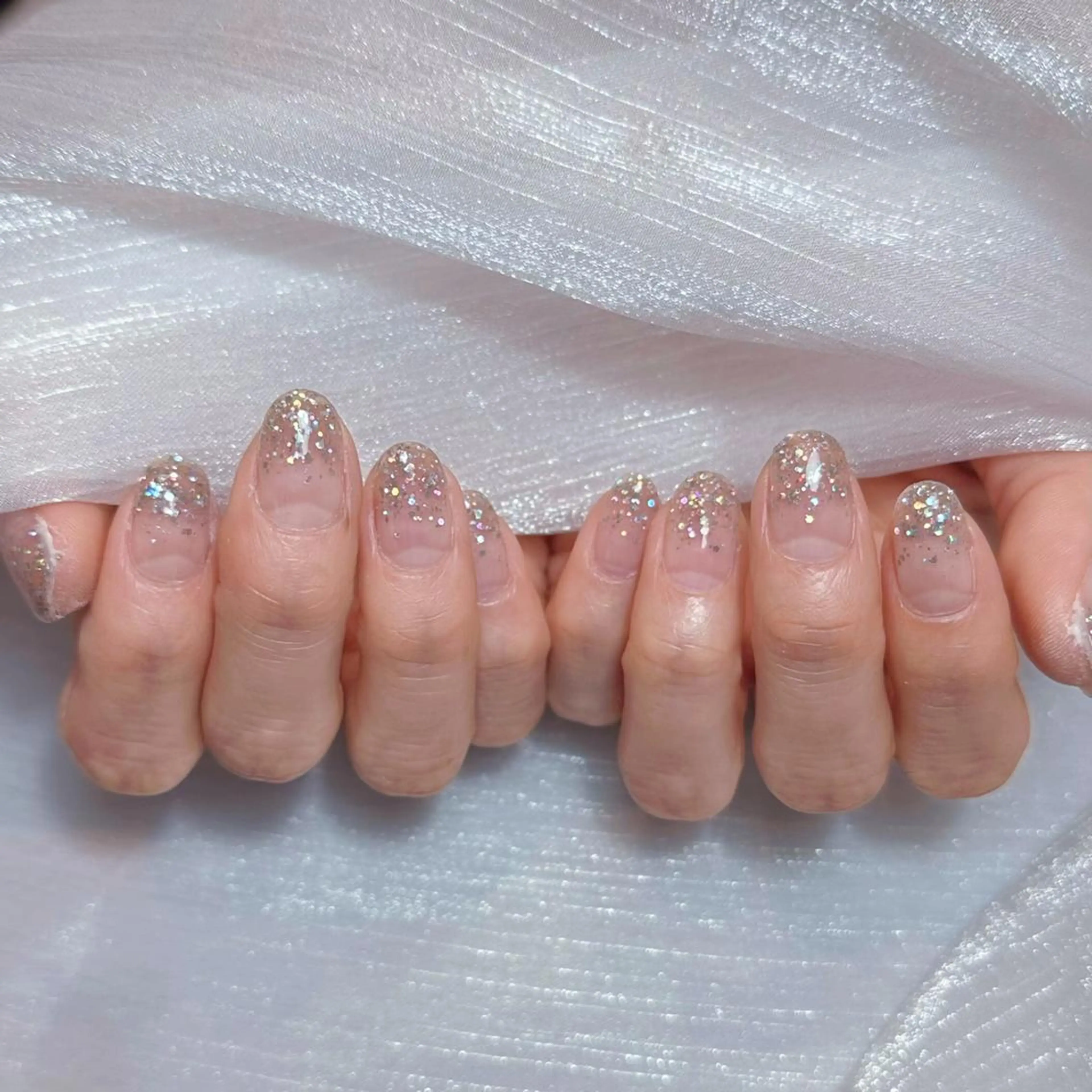 ネイル アートネイル オーロラネイル ガーリー キラキラネイル 韓国ネイル ハンドネイル DIANMOND NAIL🌸のネイルデザイン