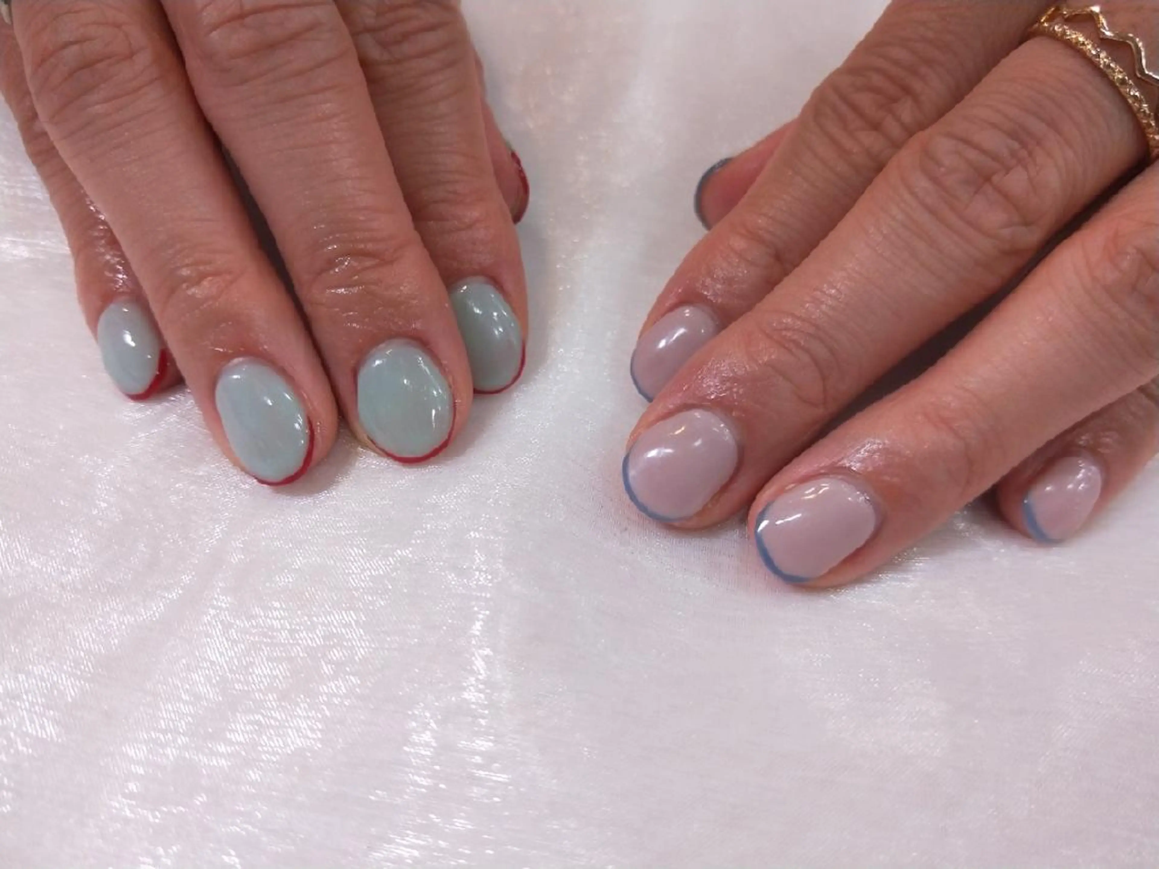 ネイル ハンドネイル ハンドケア R'well所属・はばすみれ🎀ﾈｲﾙ 光ﾌｪｲｼｬﾙ ﾍｱのネイルデザイン