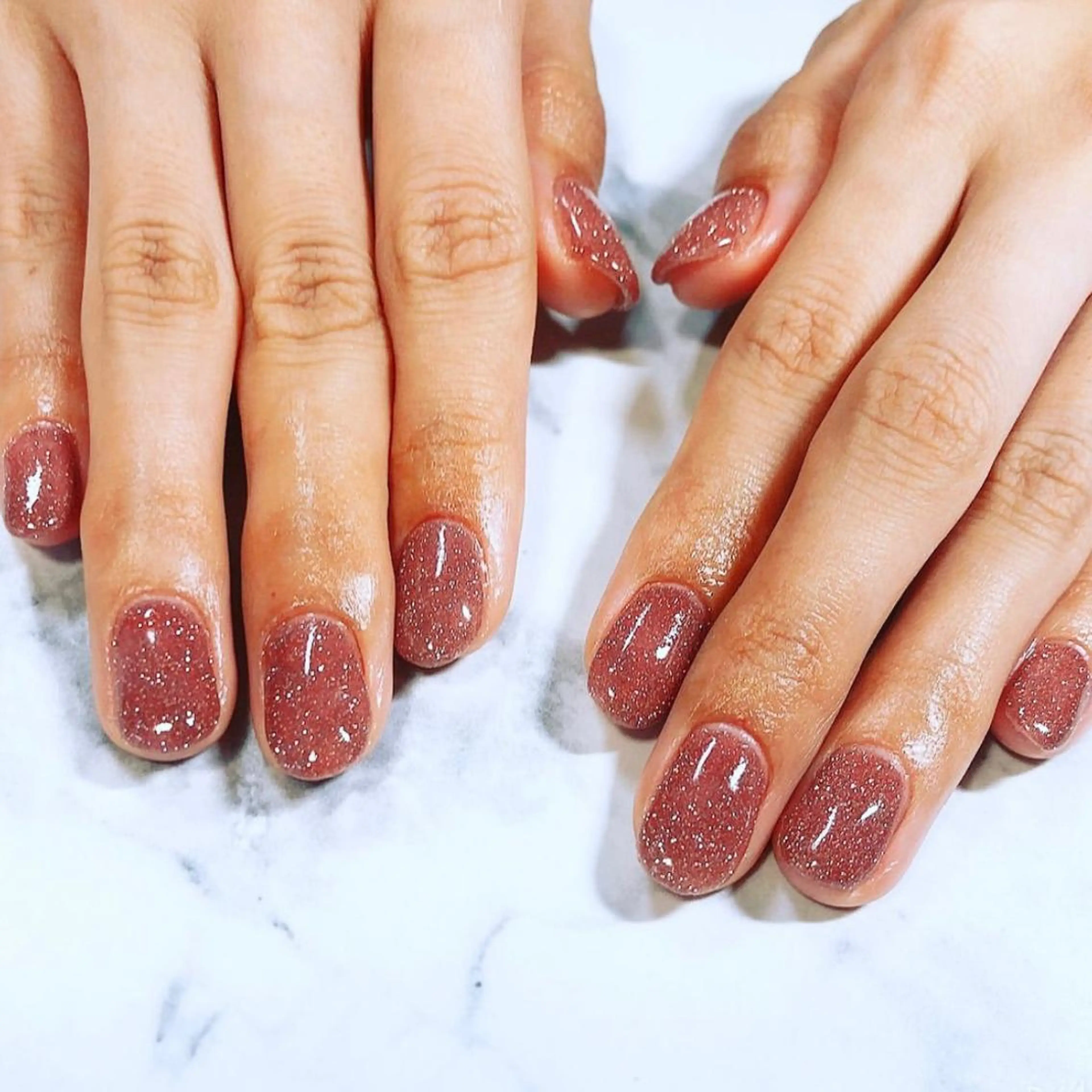 ネイル ブラウン フラッシュネイル ジェルネイル キラキラネイル シンプルネイル A"nail ネイリストayanaのネイルデザイン